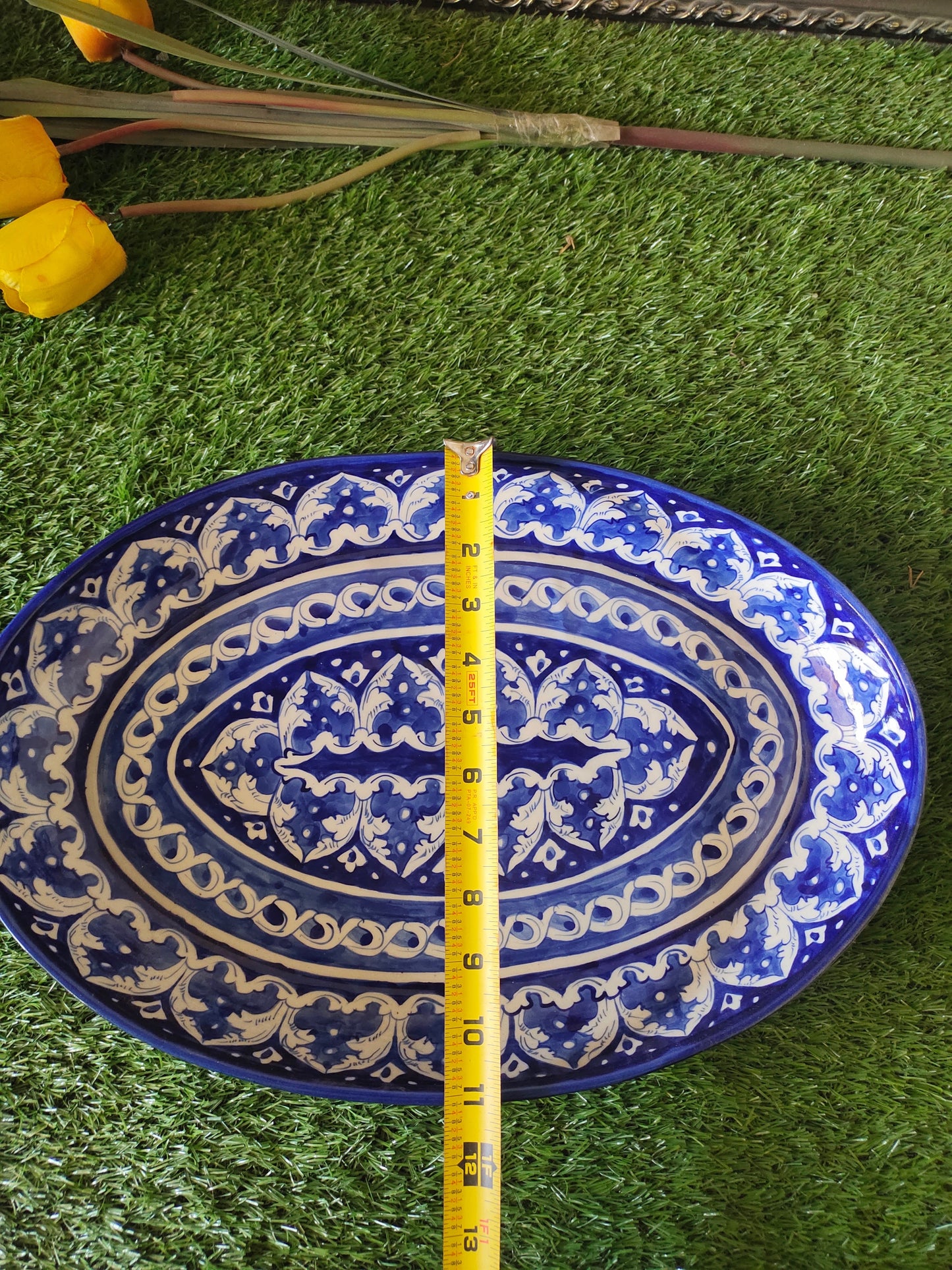 Ceramic Handmade Oval Rice Platter | Size Large 16 inch