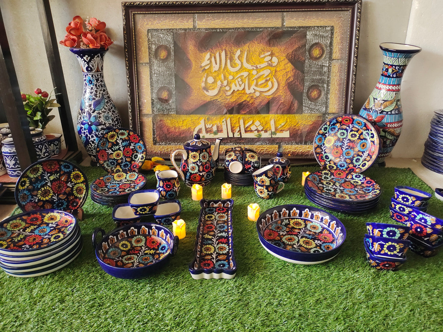 Ceramic Handmade Customized Dinner Set | J Design | Qty 49 Pcs | 6 Men Set