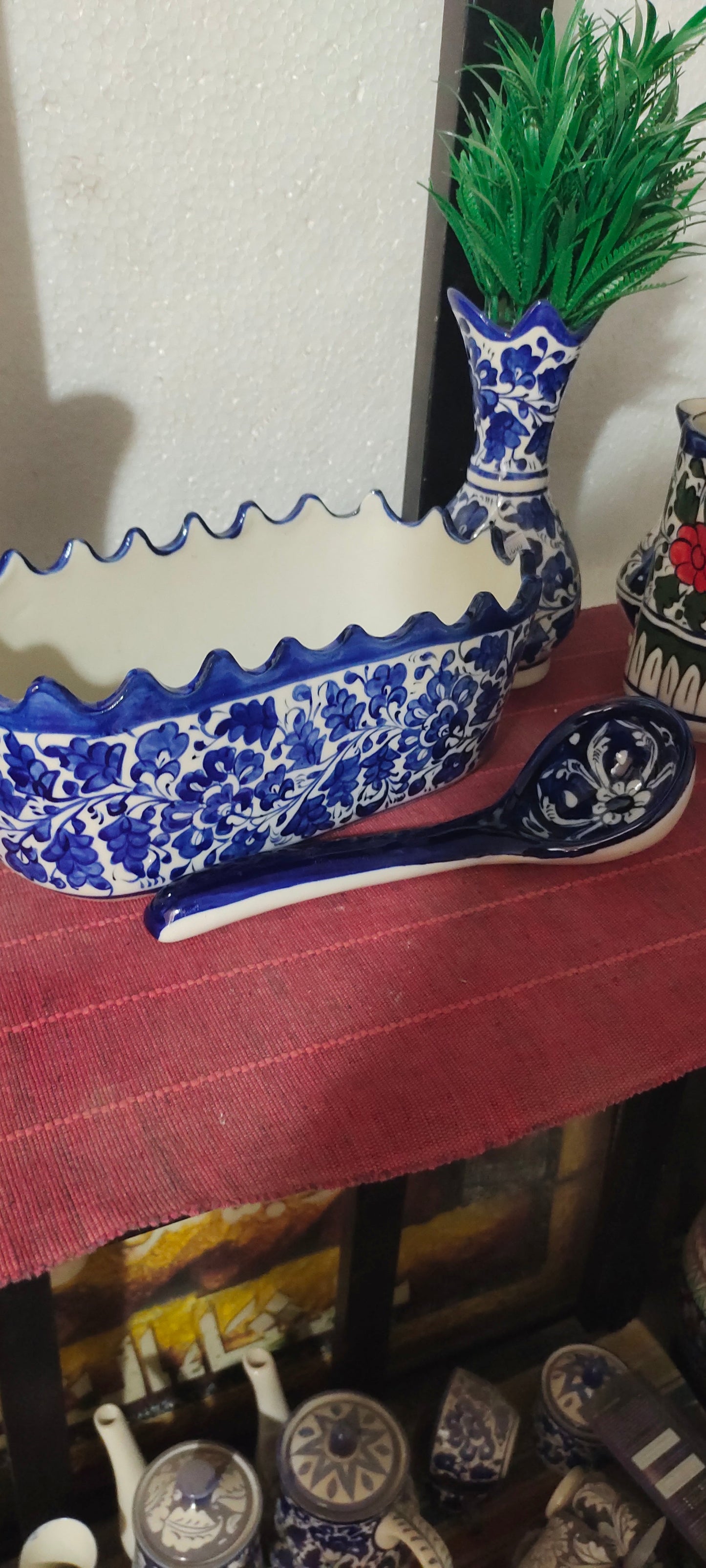 Ceramic Handmade NS Serving Bowl Blue Pottery |