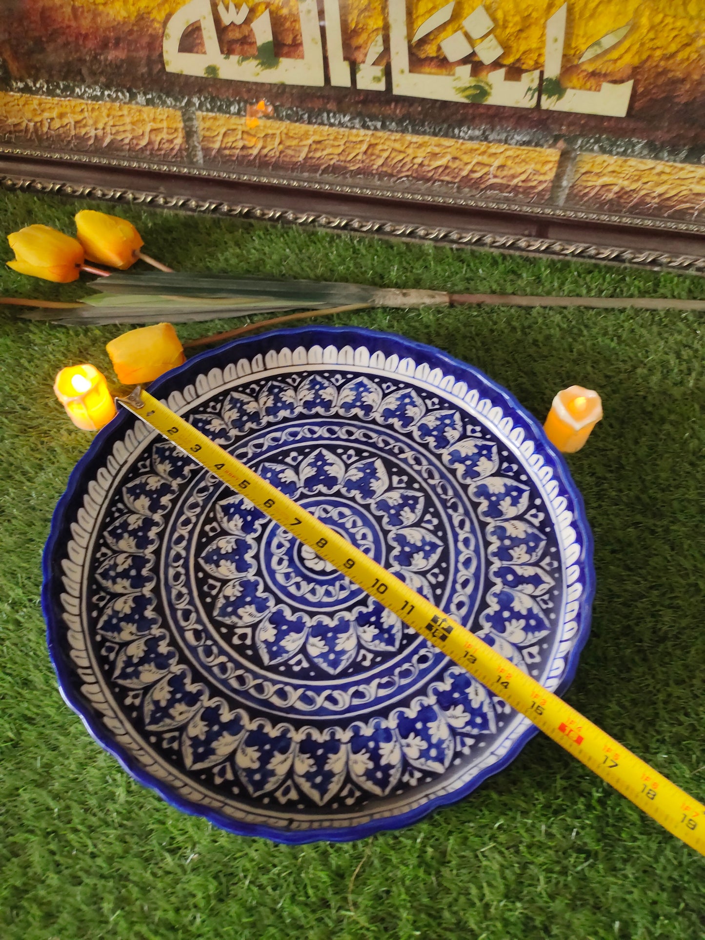 Ceramic Handmade Pizza Platter Large Dish | Size 15 inch