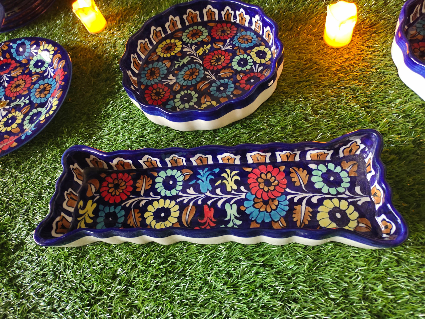 Ceramic Customized Dinner Set Handmade | 12 Person Servings | J Design | Total 56 pcs