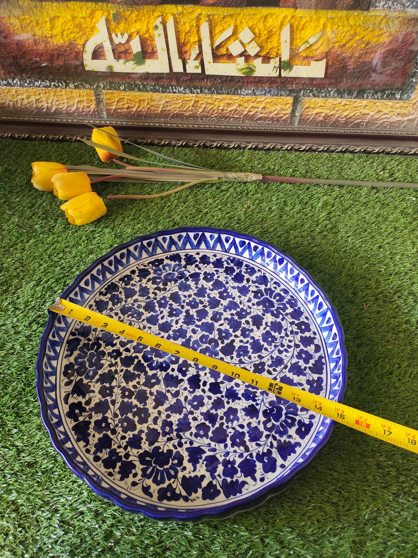 Ceramic Handmade Large Pizza Dish Platter | Size 15 inch