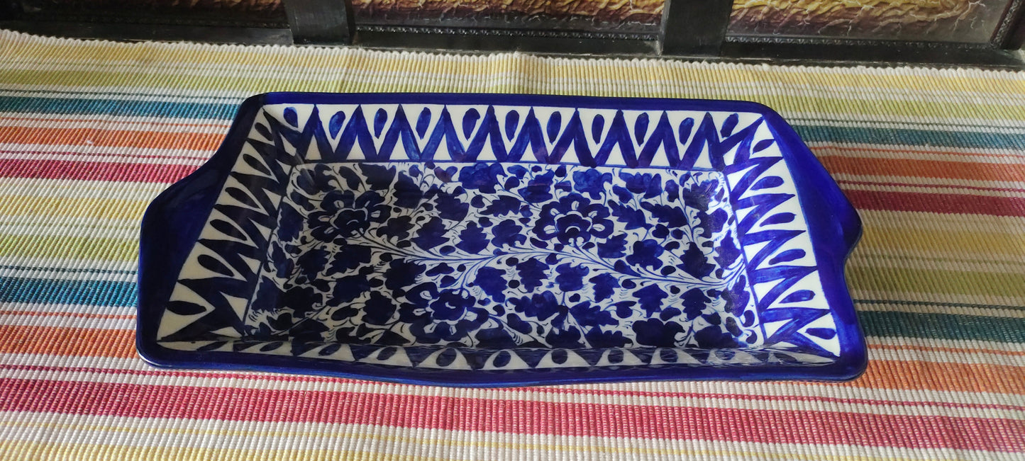 Ceramic Handmade Serving Deep Dish Platter Serina Design | Size 13 *8 inch