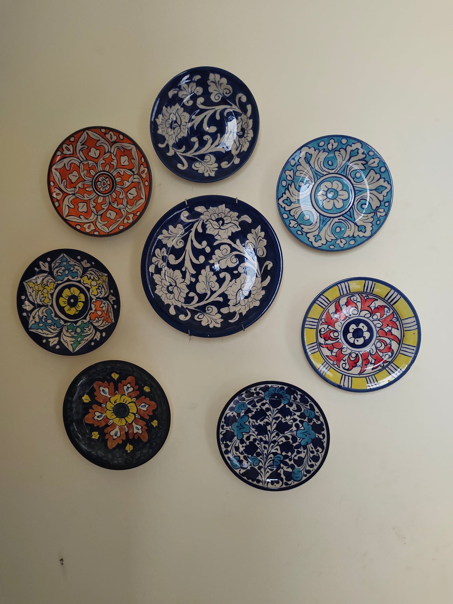 Ceramic Handmade Plate Set | Calligraphy Wall Art | Wall Art | 8 pcs set
