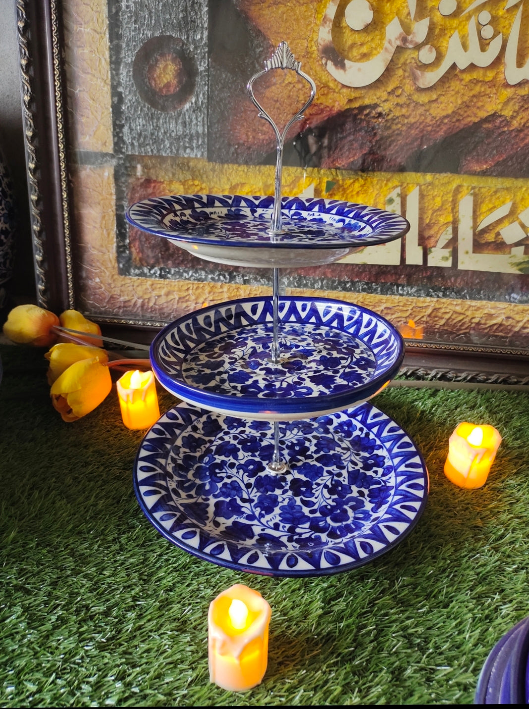 Ceramic Handmade Customized Dinner Set | 10 Men Set | Sareena Design | 65 Pcs