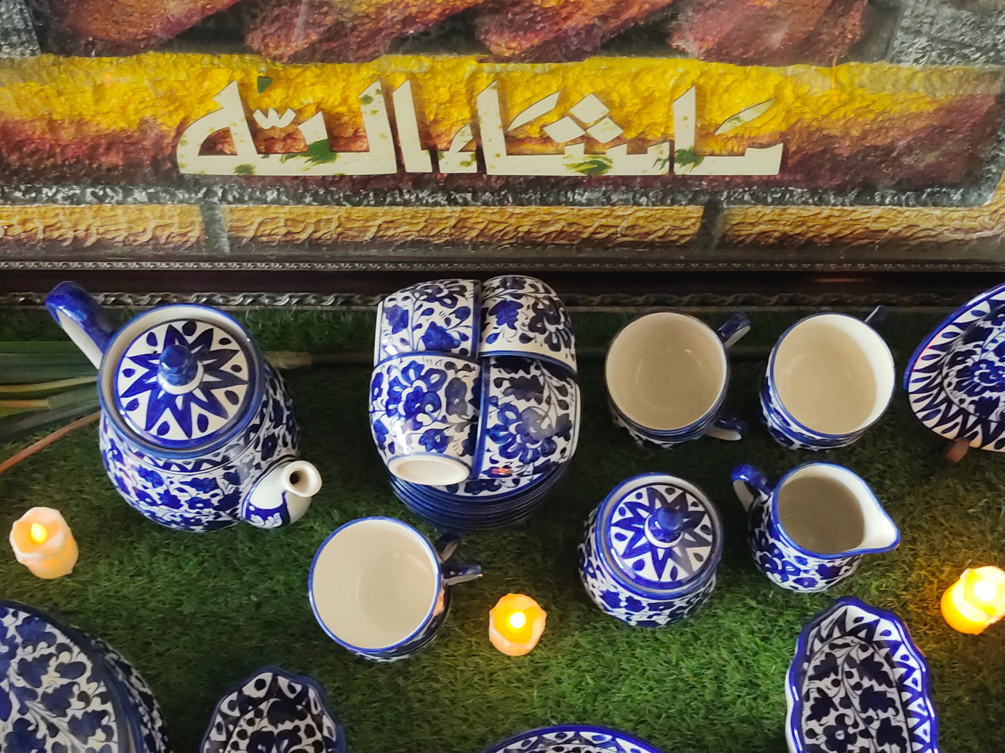 Ceramic Handmade Customized Dinner Set | 10 Men Set | Sareena Design | 65 Pcs