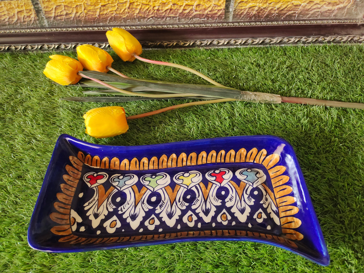 Ceramic Handmade Leaf Platter Dish | Size 12 inch
