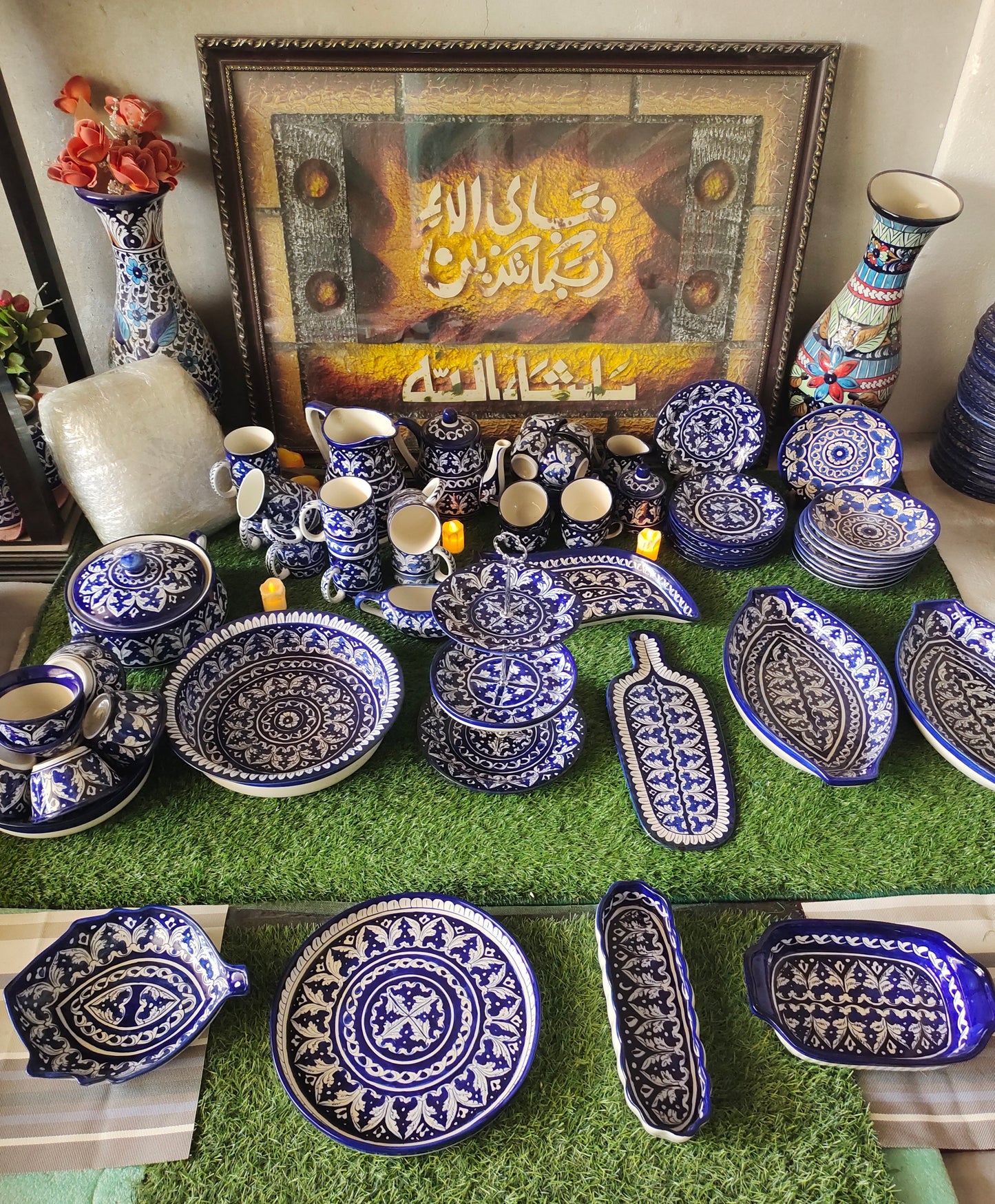 Ceramic Handmade Customized Dinner Set | 8 Men set | 75 Pcs