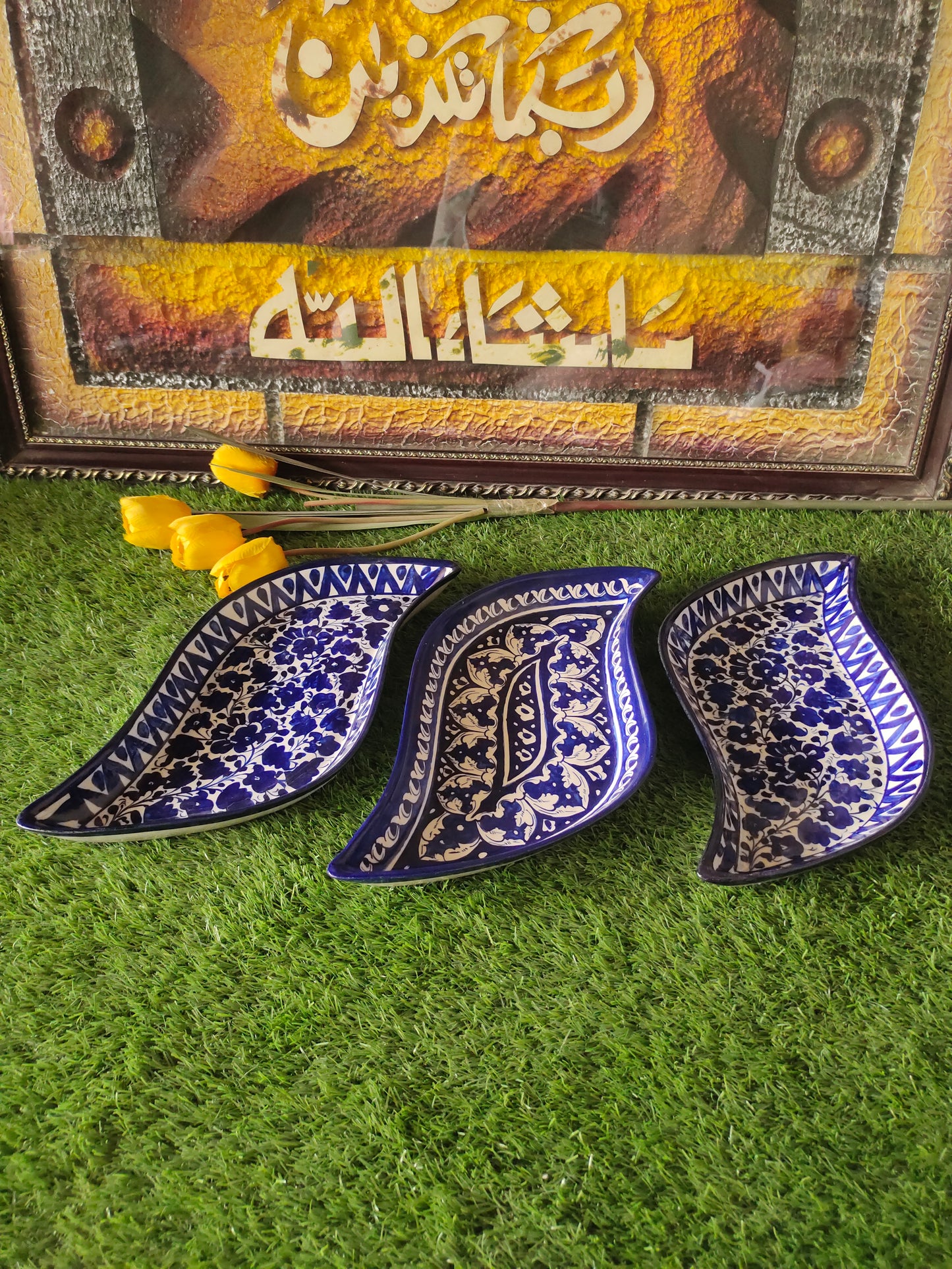 Ceramic Handmade Leaf Platter Dish | Size 16 inch