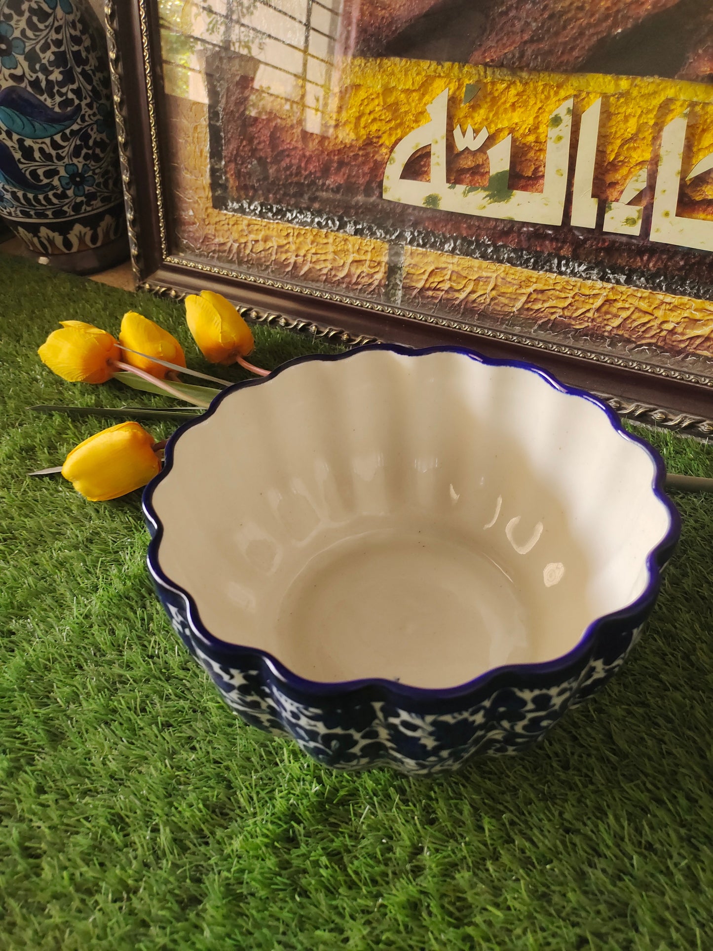Ceramic Handmade Beautiful Serina Bowl Large size 10 inch & Deep 6 inch