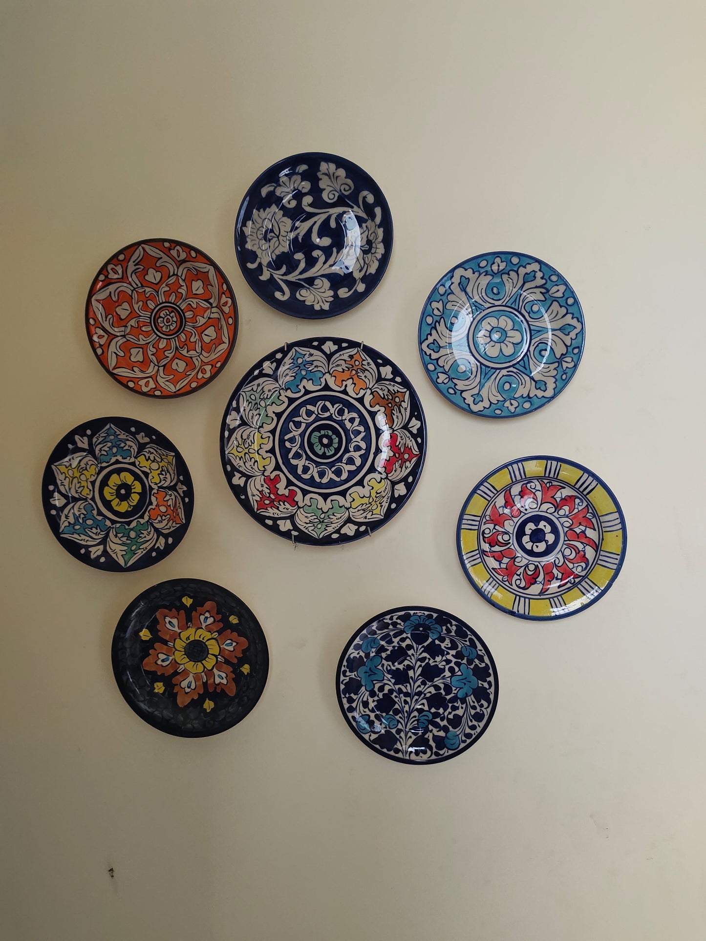 Ceramic Handmade Plate Set | Calligraphy Wall Art | Wall Art | 8 pcs set