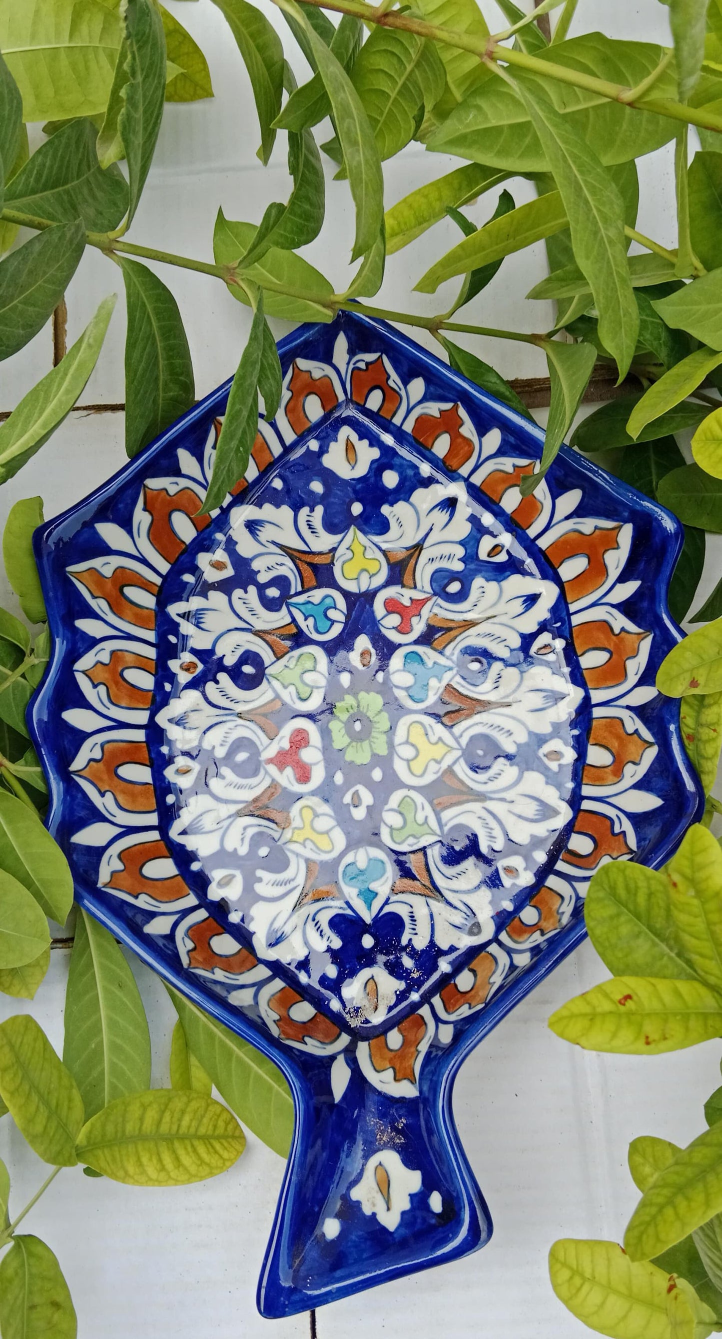 Ceramic Handmade Fish Platter size 14 inch