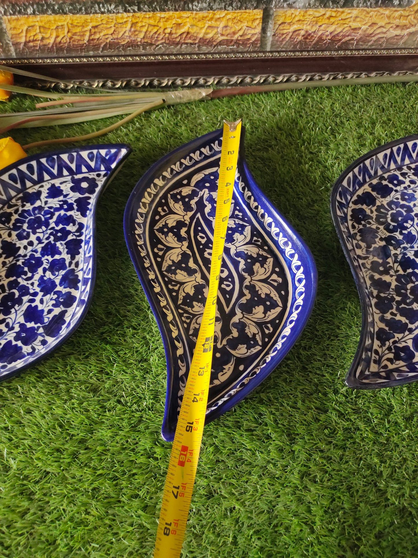 Ceramic Handmade Leaf Platter Dish | Size 16 inch