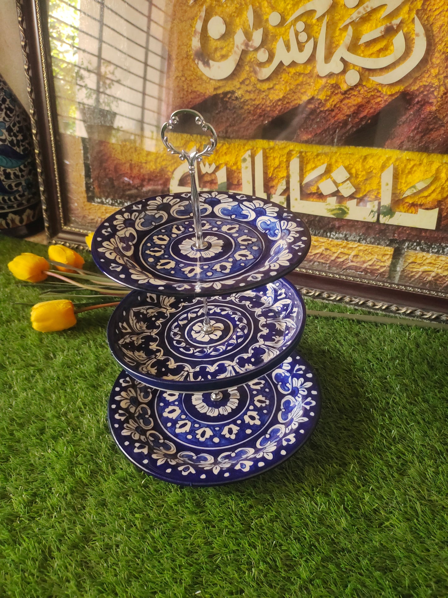 Ceramic Handmade 3 Tires Cake Set | Organizer |