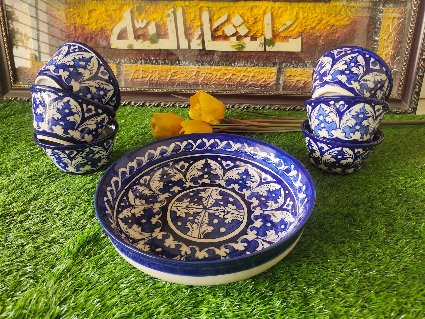 Ceramic Handmade Serving Bowls Set | Dessert Bowls Set | Soup Set | Qty 7 Pcs