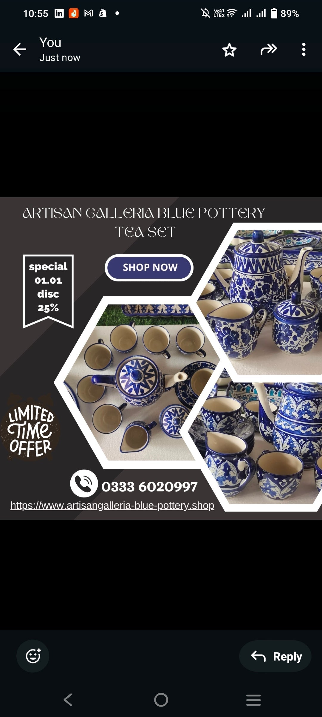 Ceramic Handmade Tea Set - 15 PCS - Serena Design