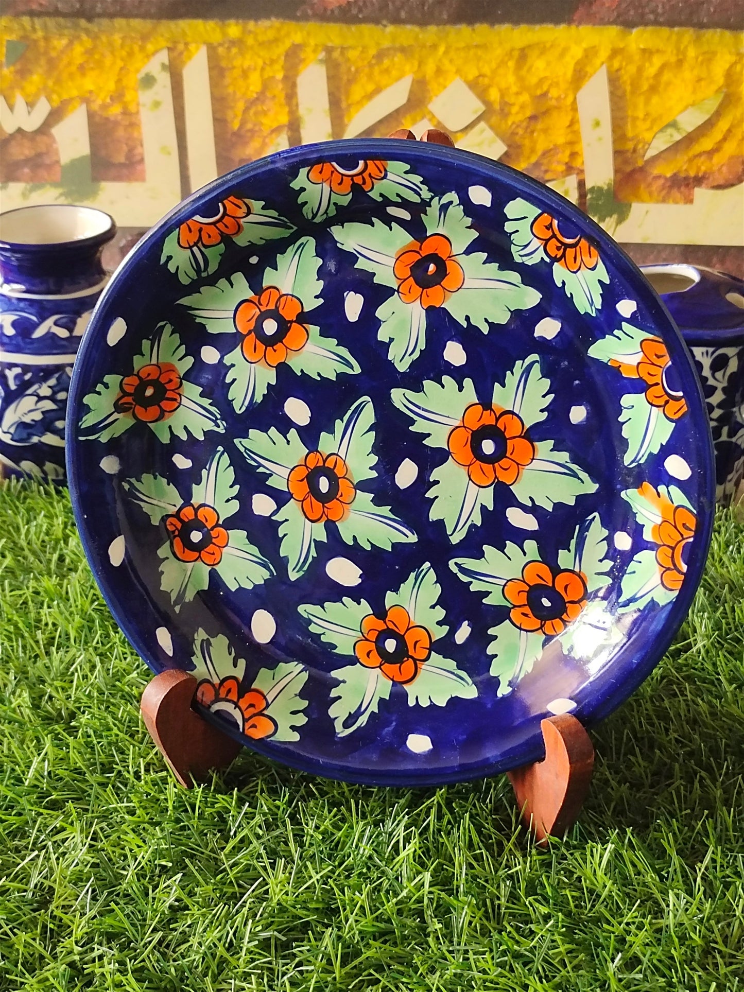 Handmade Ceramic Half Plate (Size 08 inch) | Wall Art | Wall Decor