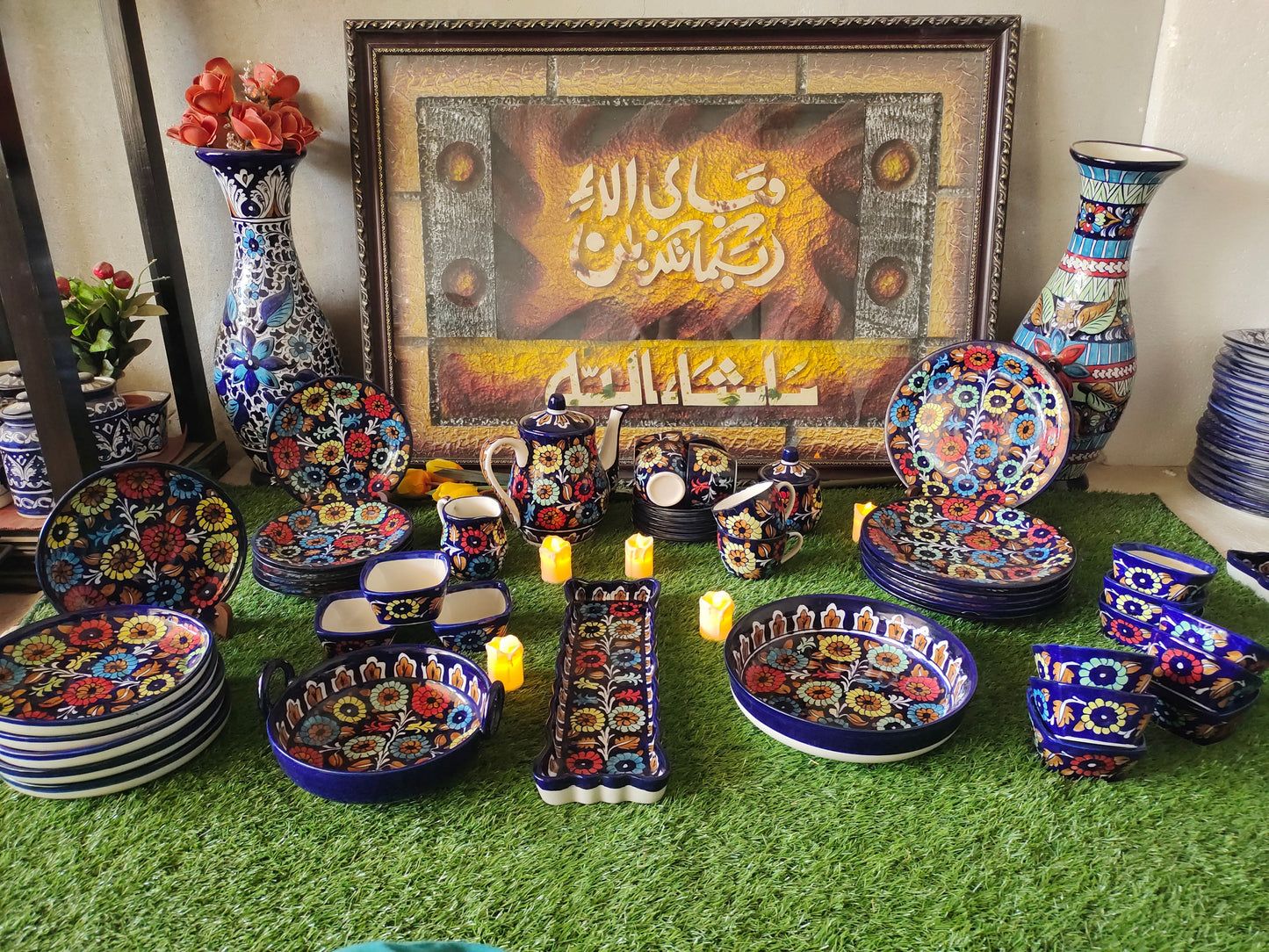 Ceramic Handmade Customized Dinner Set | J Design | Qty 49 Pcs | 6 Men Set