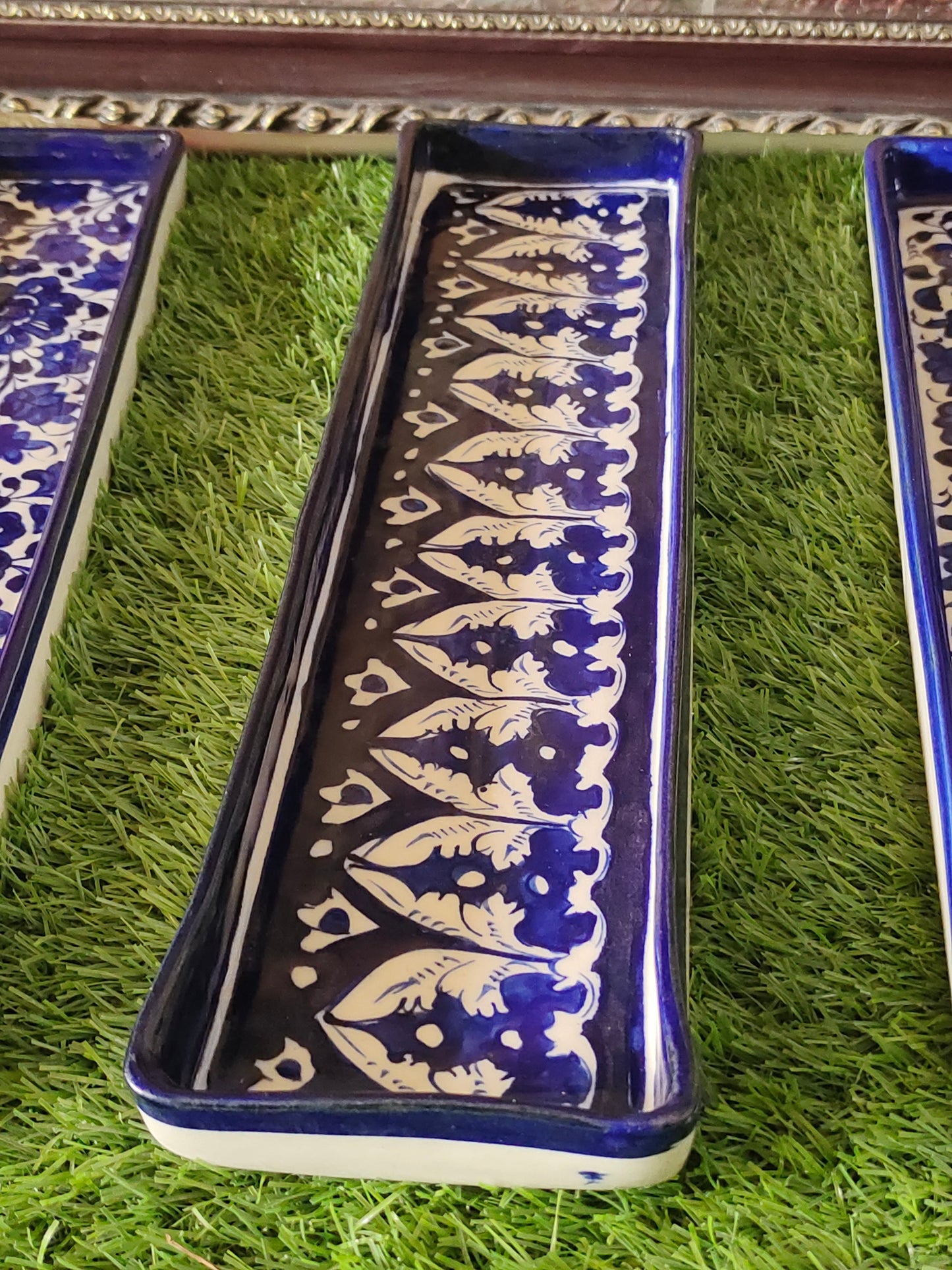Ceramic Handmade Kabab Dish Long | Size 15 inch