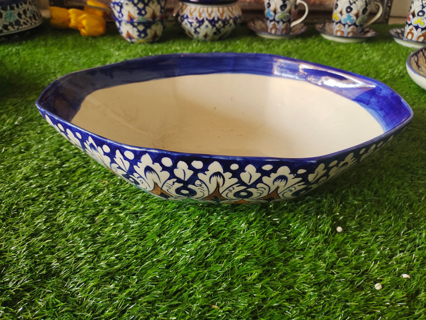 Ceramic Handmade Fruit Bowl Multi TRD | Size 15 inch