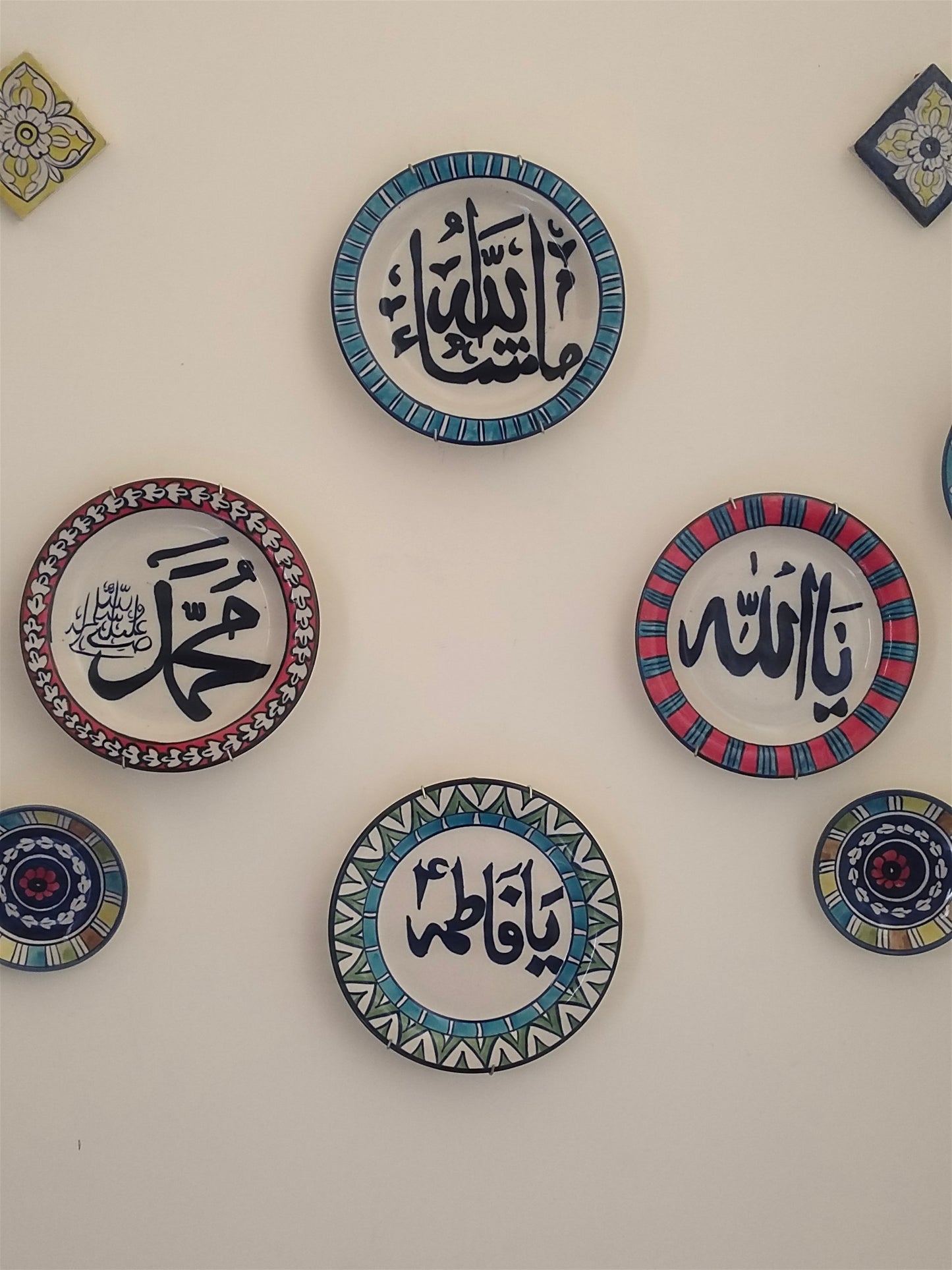 Ceramic Handmade Calligraphy Wall Hanging plates