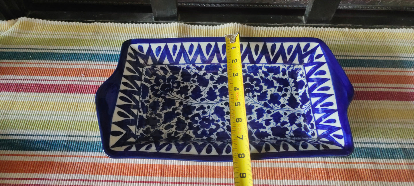 Ceramic Handmade Serving Deep Dish Platter Serina Design | Size 13 *8 inch