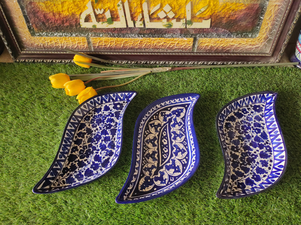 Ceramic Handmade Leaf Platter Dish | Size 16 inch