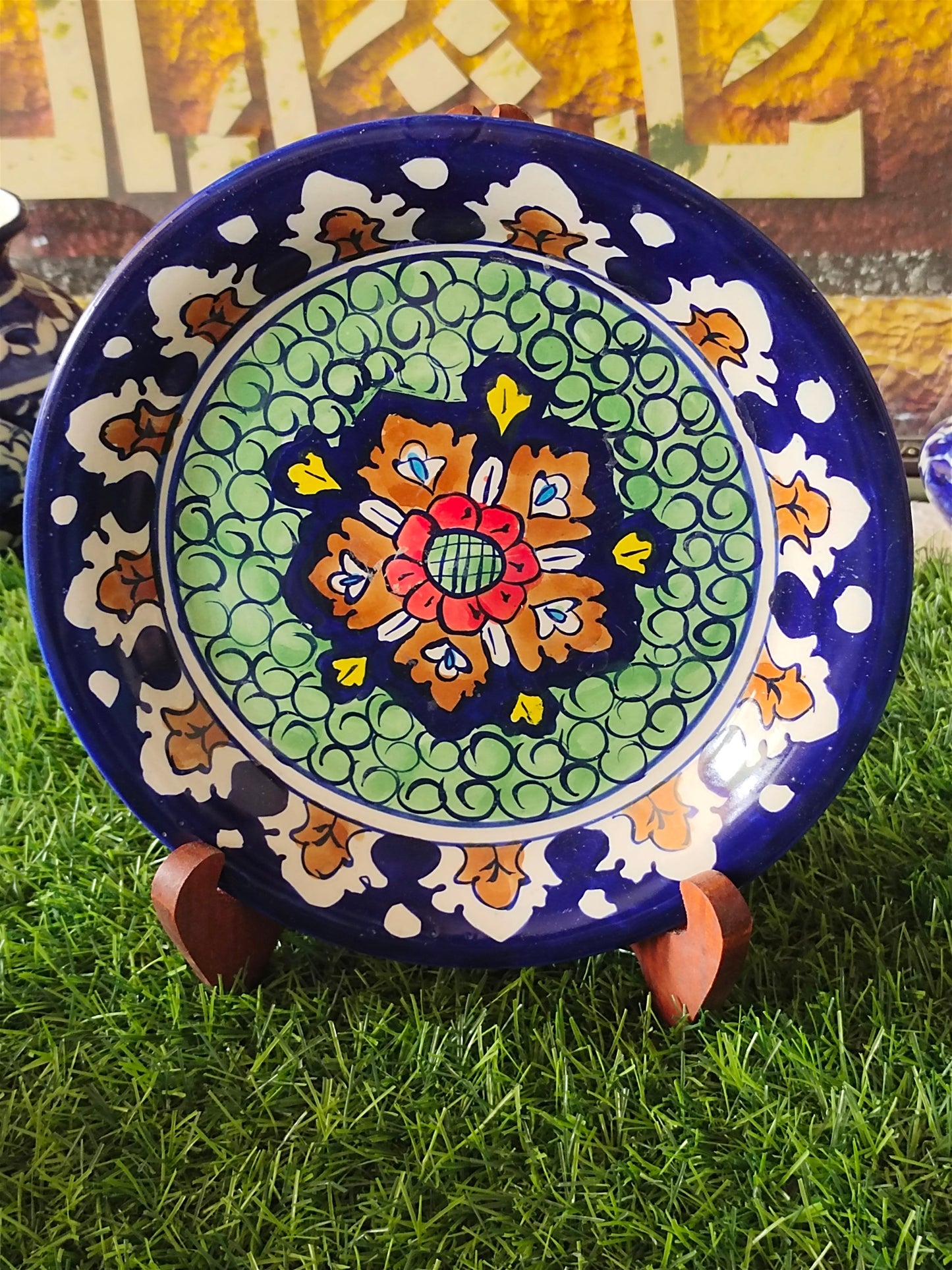 Handmade Ceramic Half Plate (Size 08 inch) | Wall Art | Wall Decor