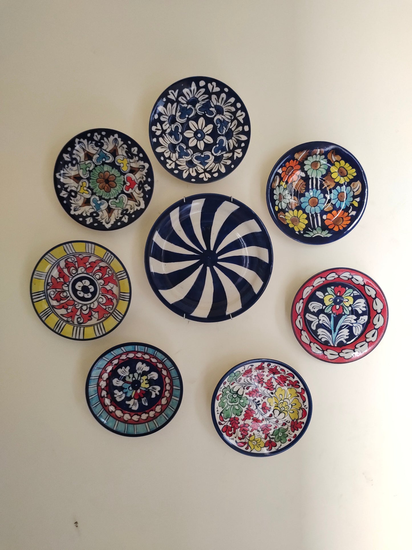 Ceramic Handmade Wall Hanging Art | Wall Art | 8 Pcs Set
