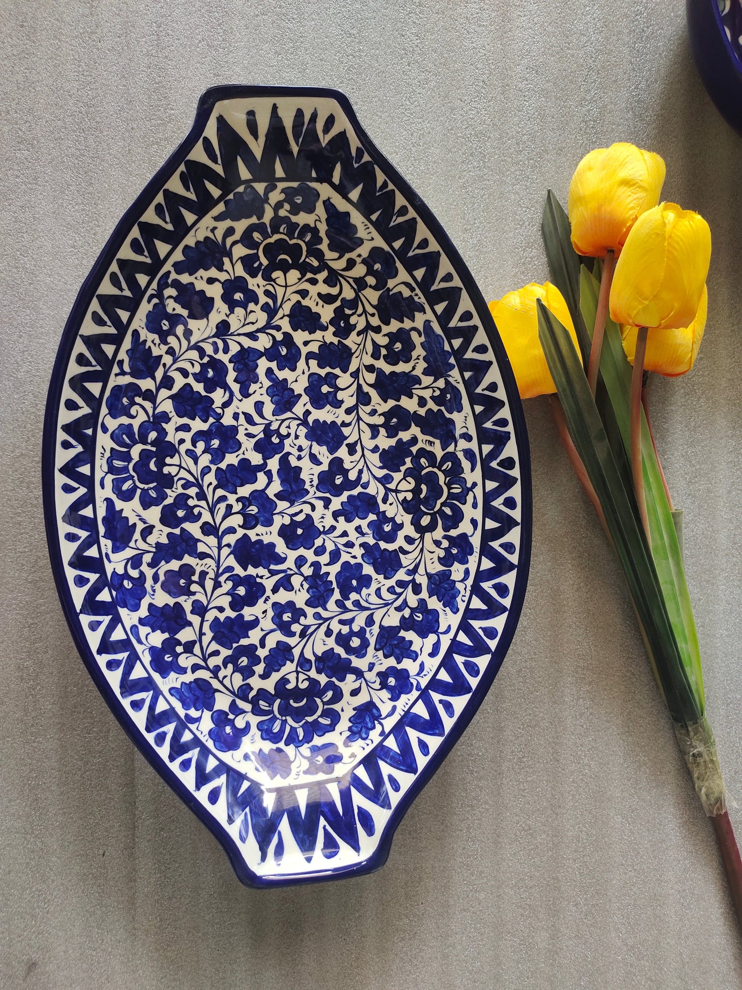Ceramic Handmade Rice Dish Platter | Serena Design | Size 16 inch