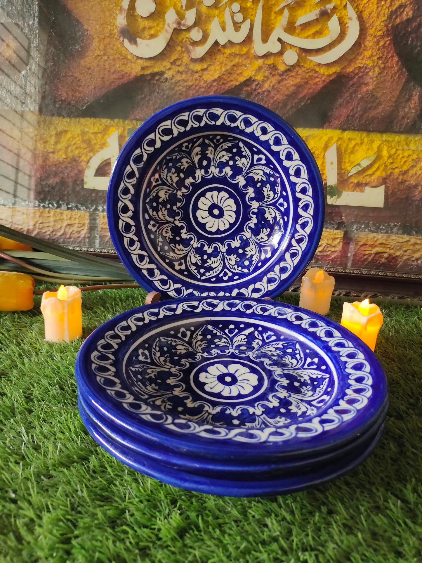 Ceramic Handmade Deep Plates | Size 09 inch | Design Ghauri