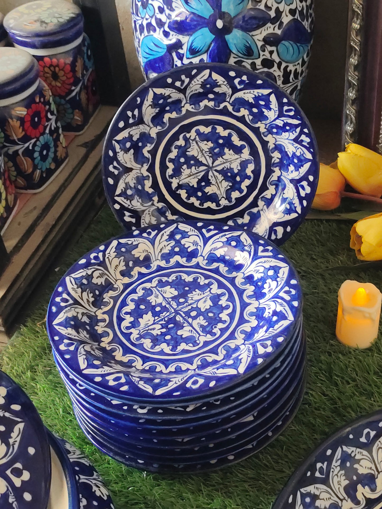 Ceramic Handmade Dinner Set | 10 Men Set | Ghauri Design | 65 Pcs