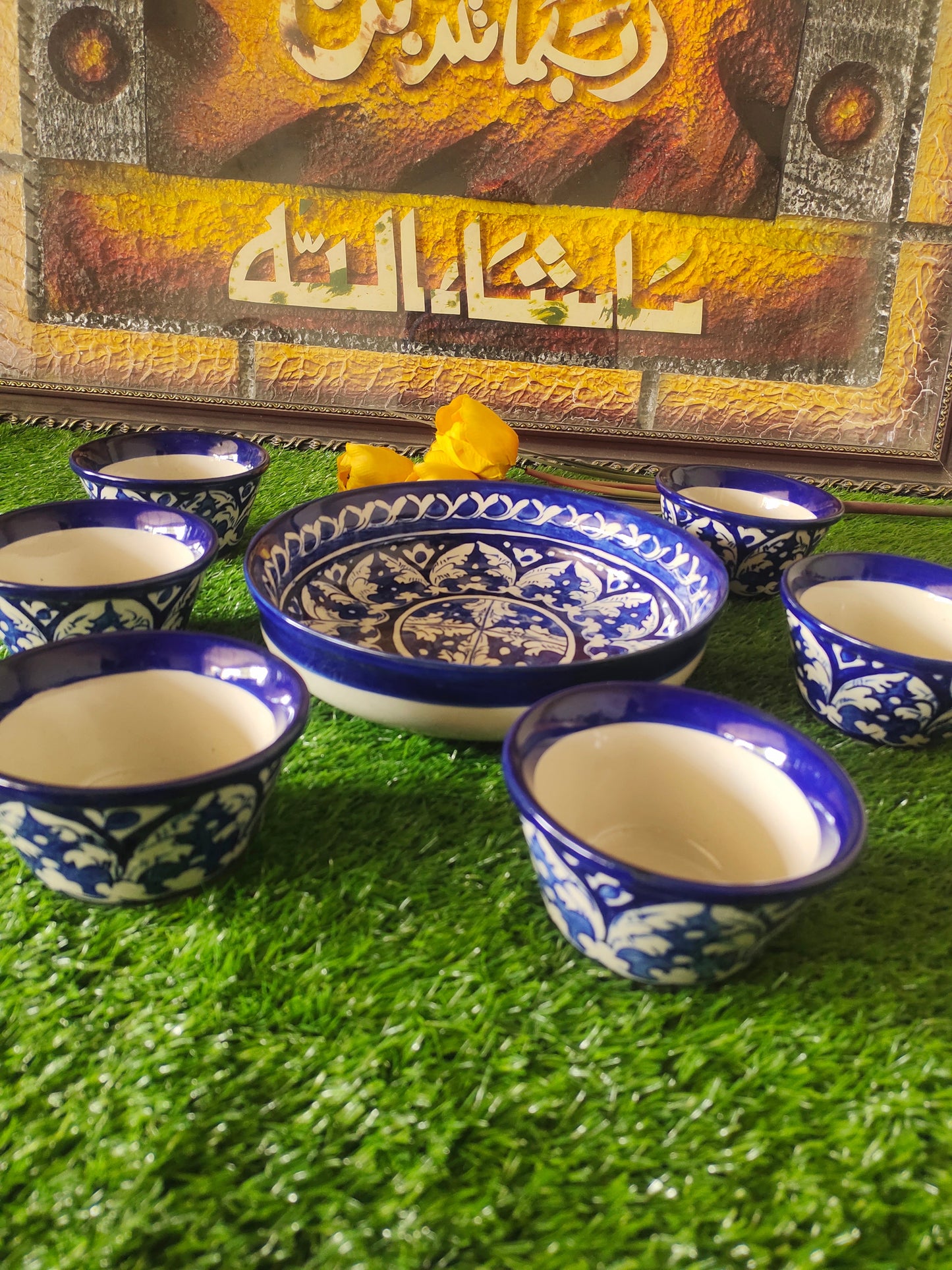 Ceramic Handmade Serving Bowls Set | Dessert Bowls Set | Soup Set | Qty 7 Pcs