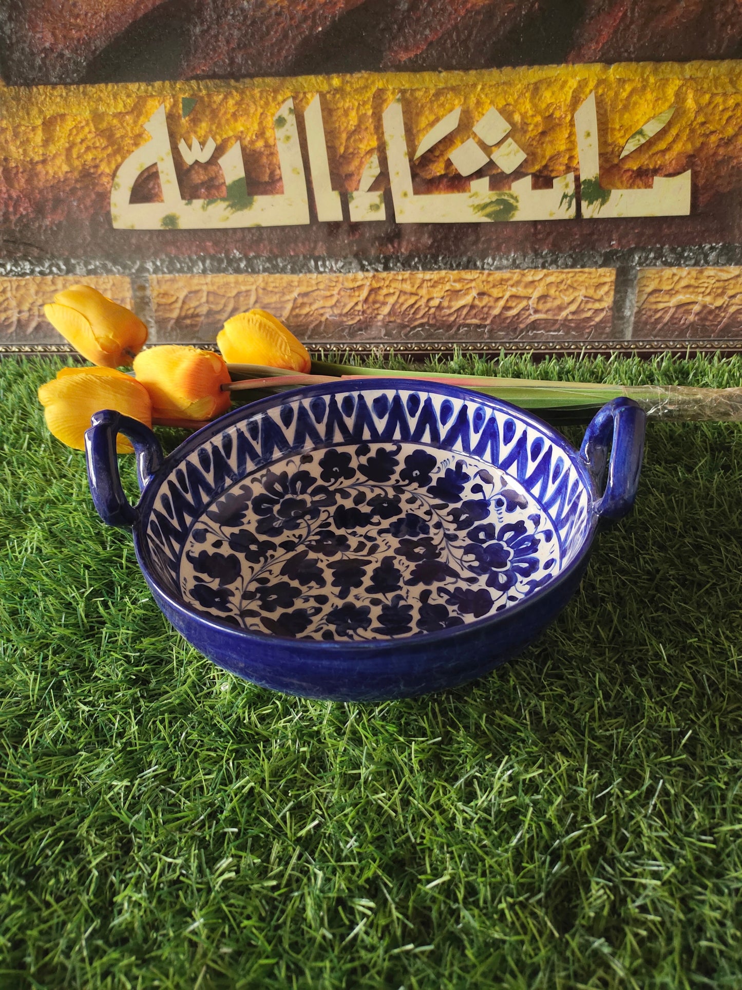 Ceramic Handmade Handle Karahi- Serena Design Customized | Serving Dish | Size 9 inch