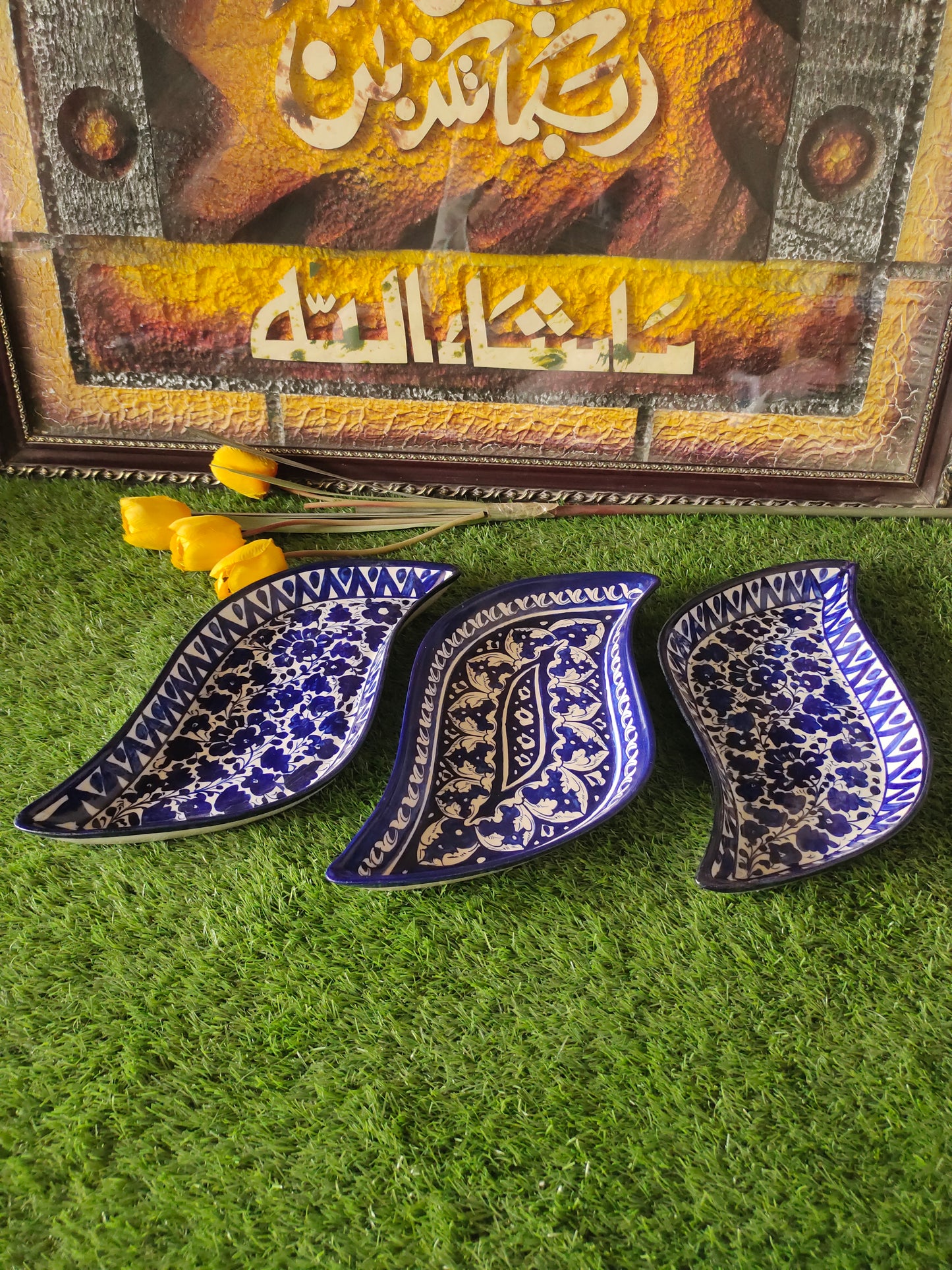 Ceramic Handmade Leaf Platter Dish | Size 16 inch