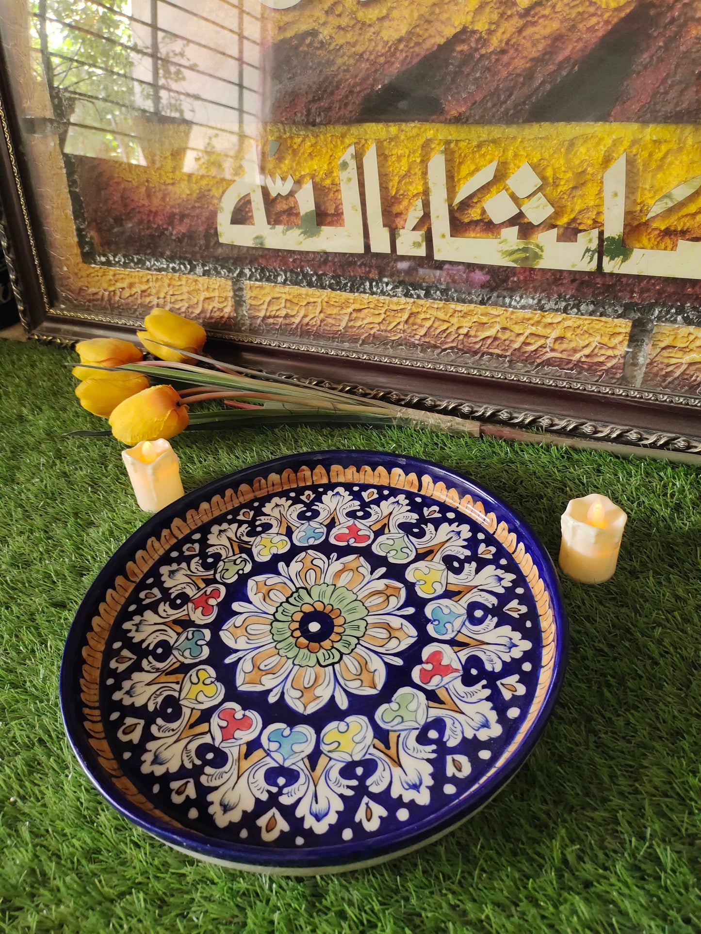 Ceramic Handmade Pizza Platter Dish | Size 12 inch | TRD Multi Design