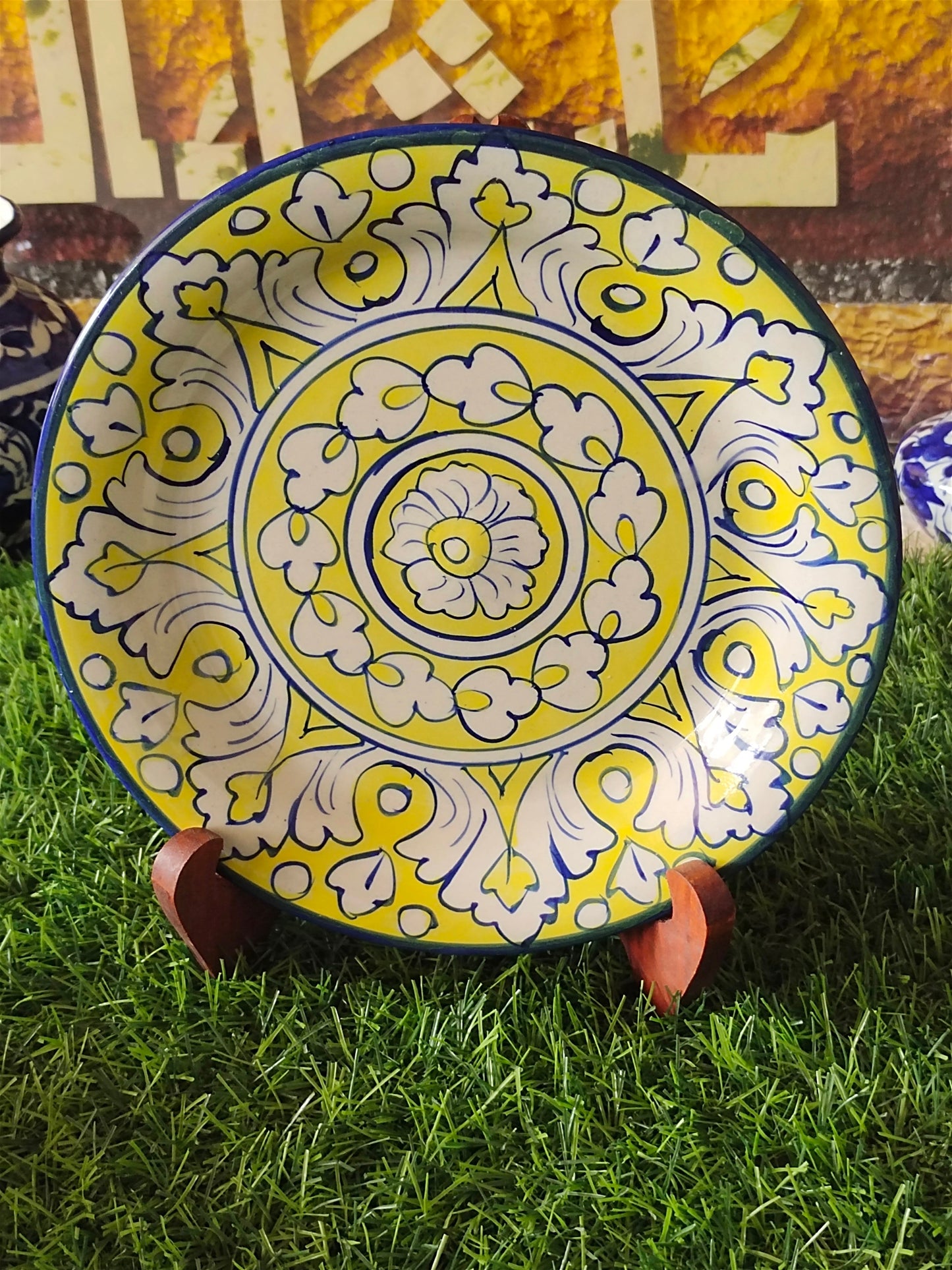 Handmade Ceramic Half Plate (Size 08 inch) | Wall Art | Wall Decor