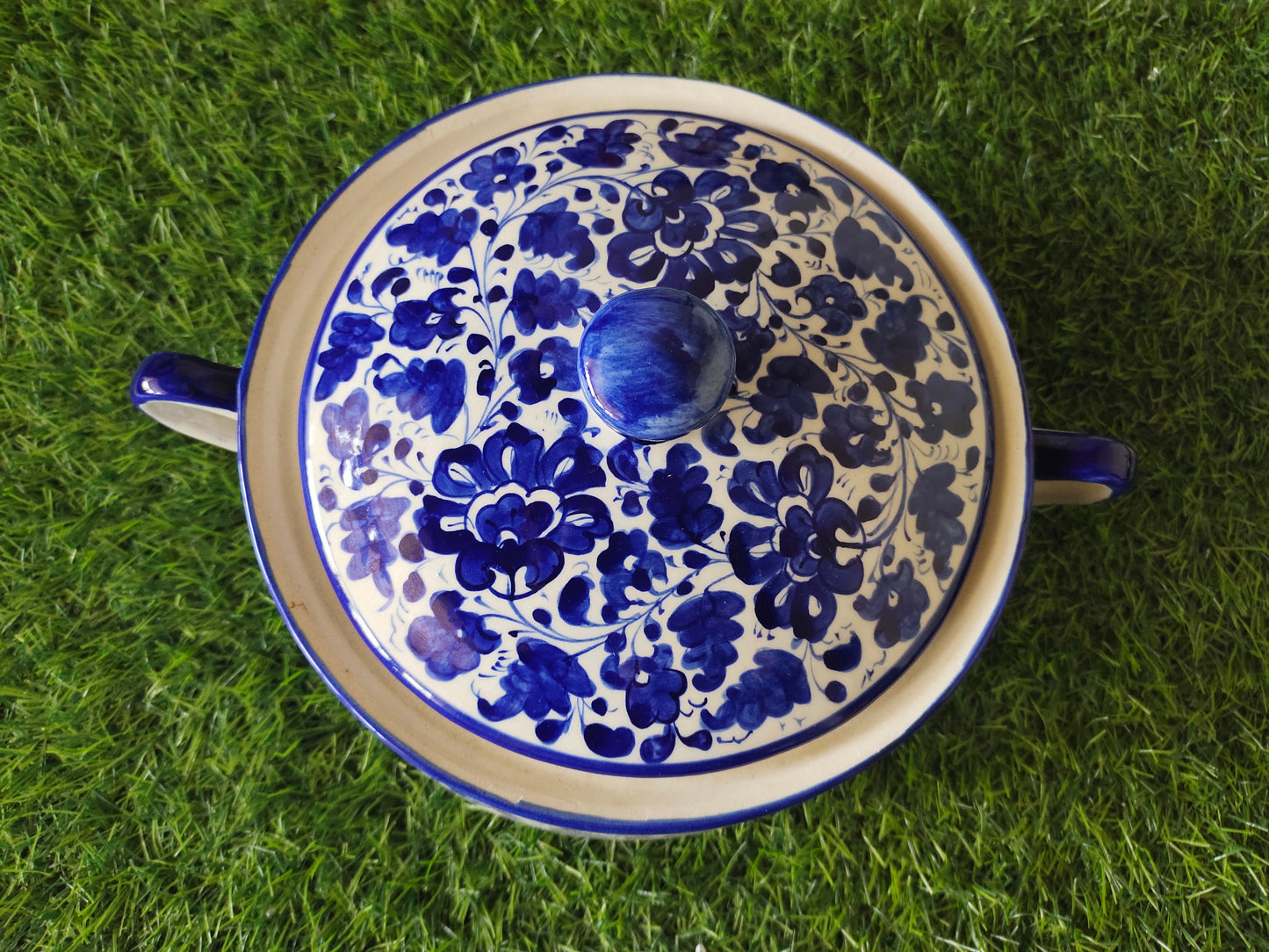 Ceramic Handmade Salan Donga With Lid Cover Size Medium 8 inch