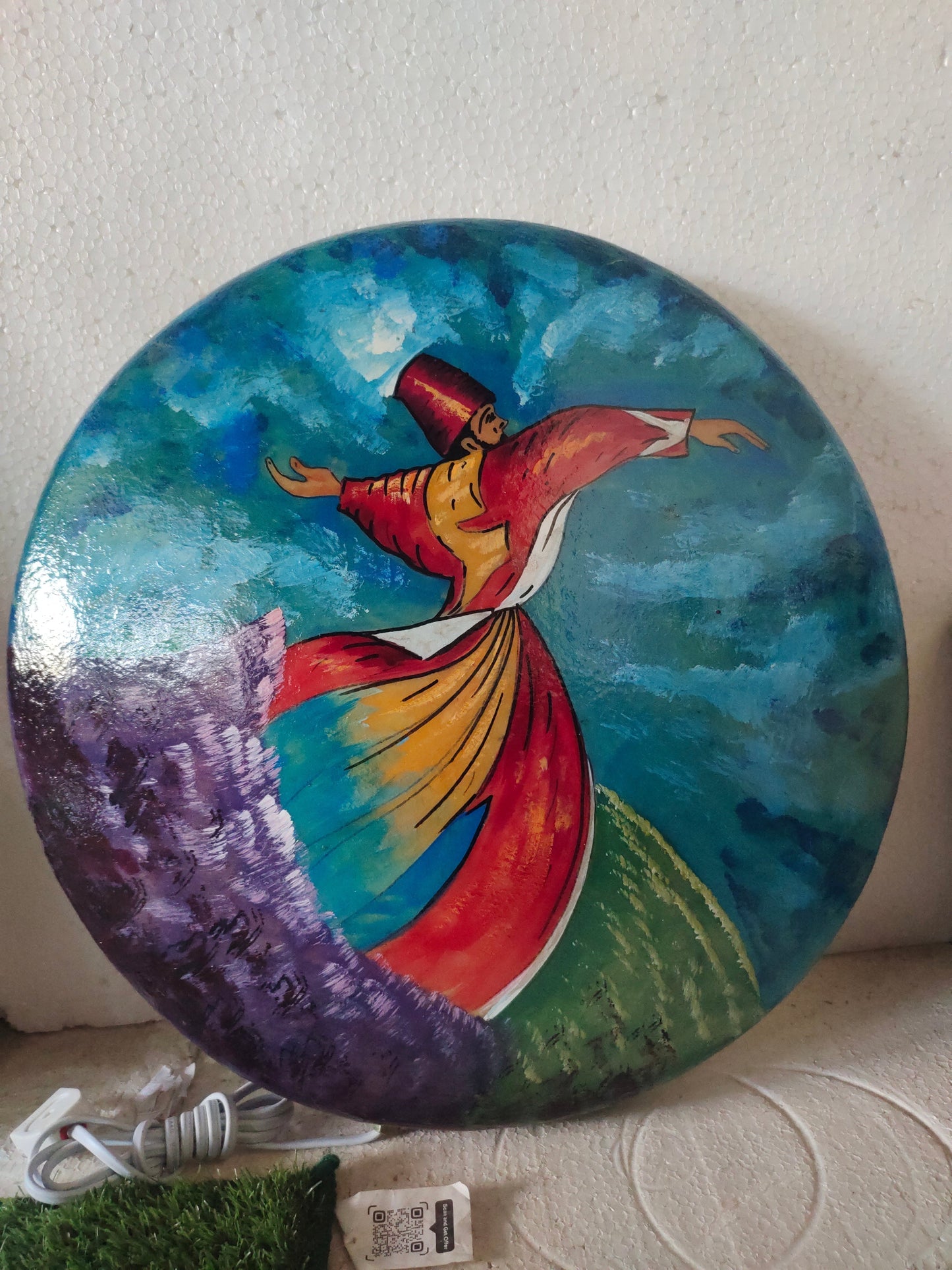Handmade Camel Skin Lamp Wall Plate | Size 18 inch