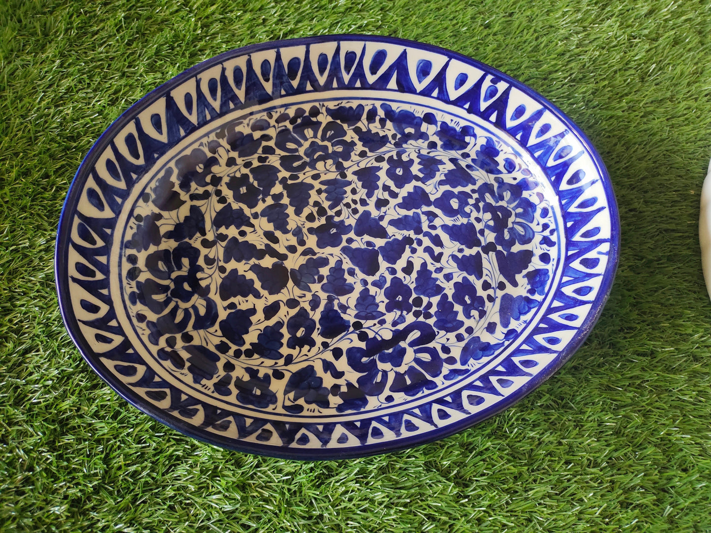 Ceramic Handmade Deep size Oval Serena Rice Platter | Size 13 inch