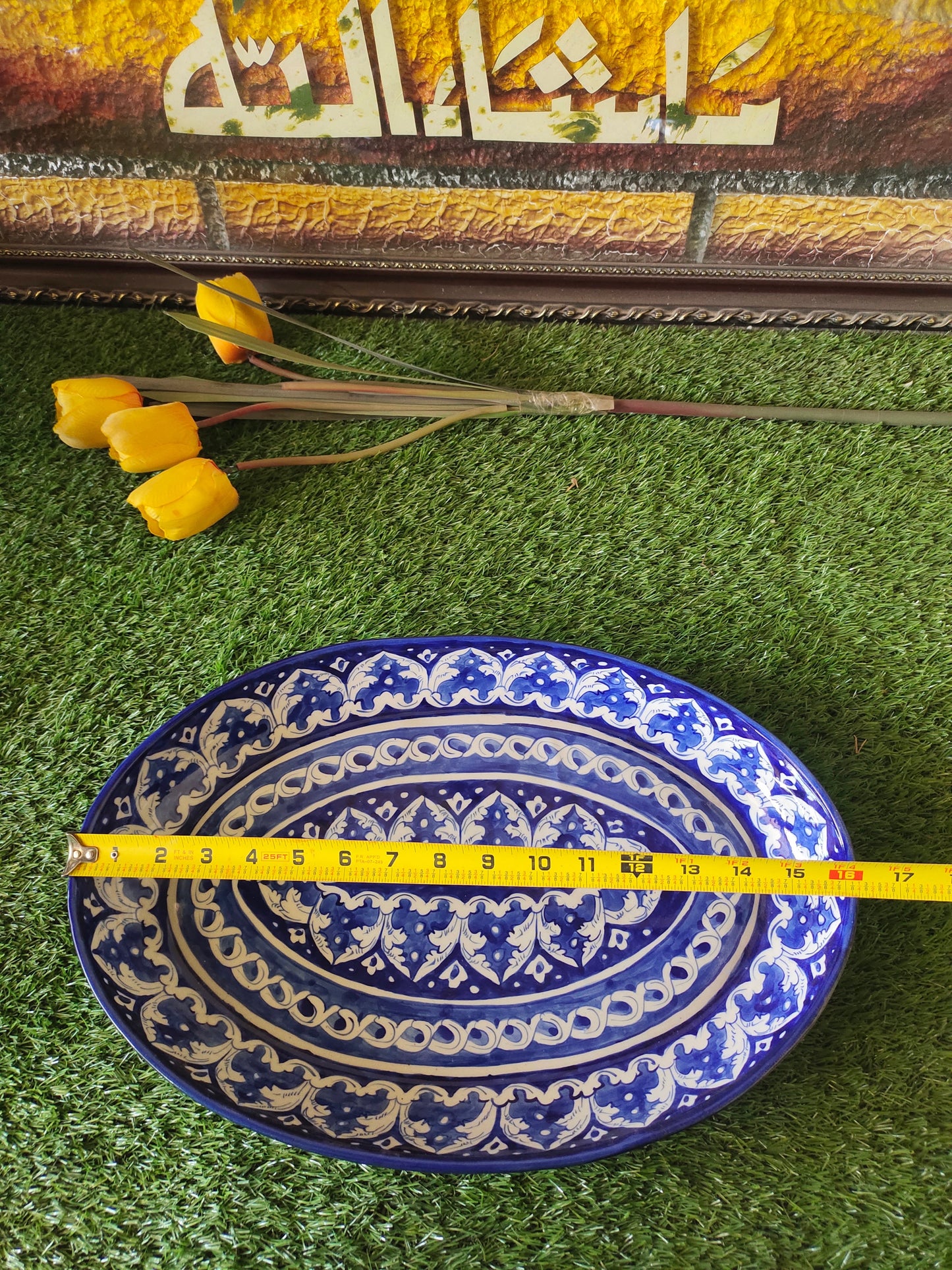 Ceramic Handmade Oval Rice Platter | Size Large 16 inch