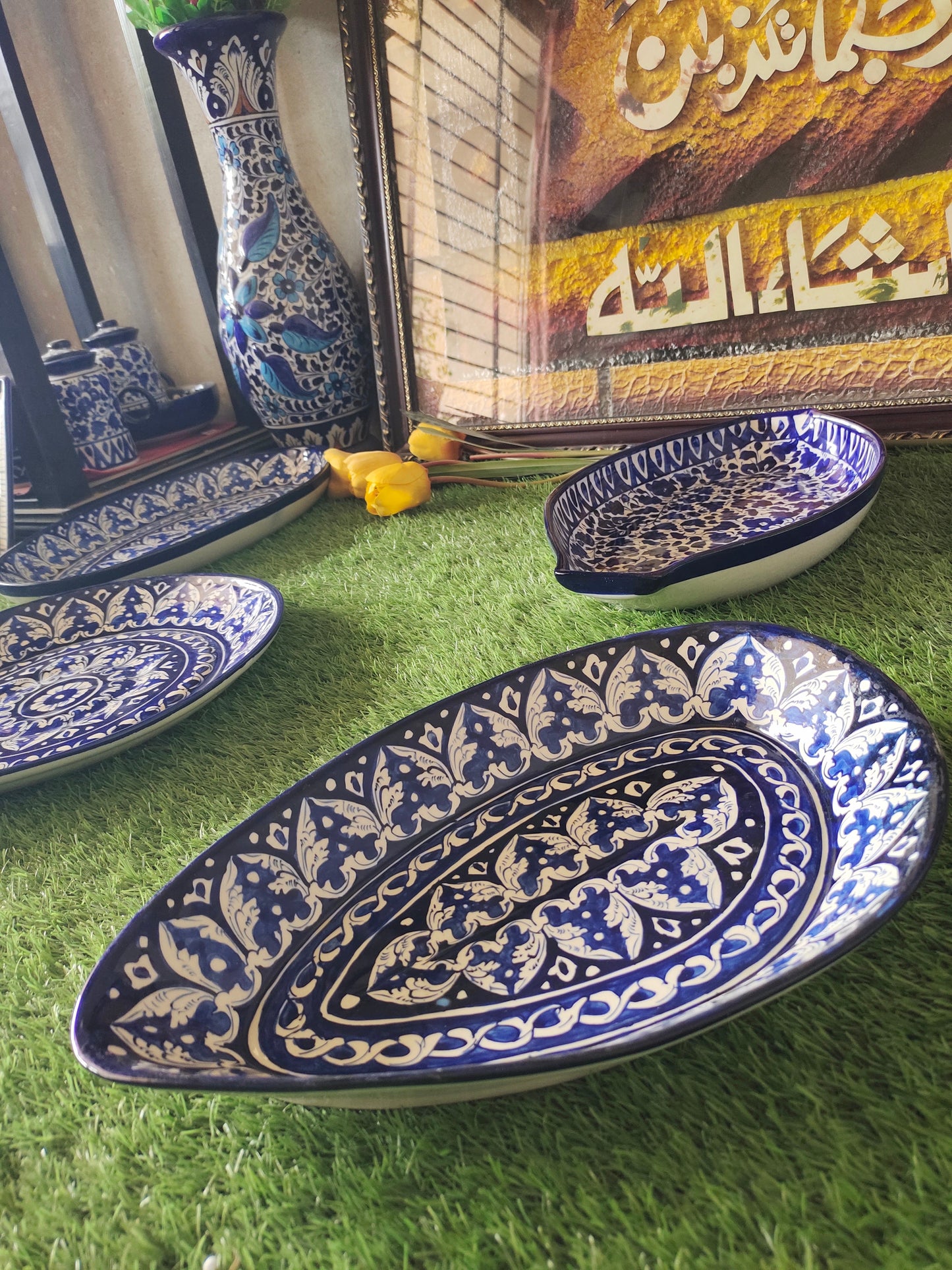 Ceramic Handmade Rice Platter | Size 13 inch