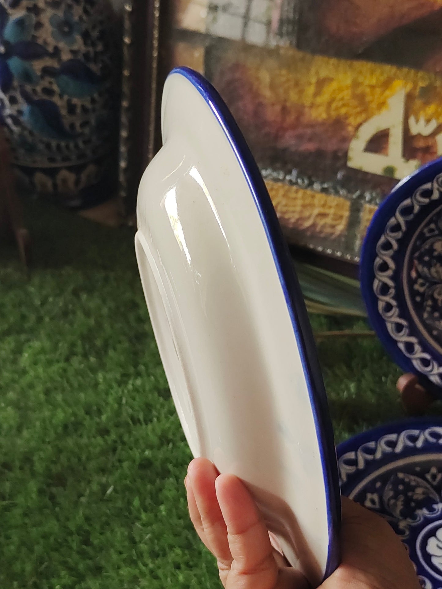 Ceramic Handmade Deep Plates | Size 09 inch | Design Ghauri