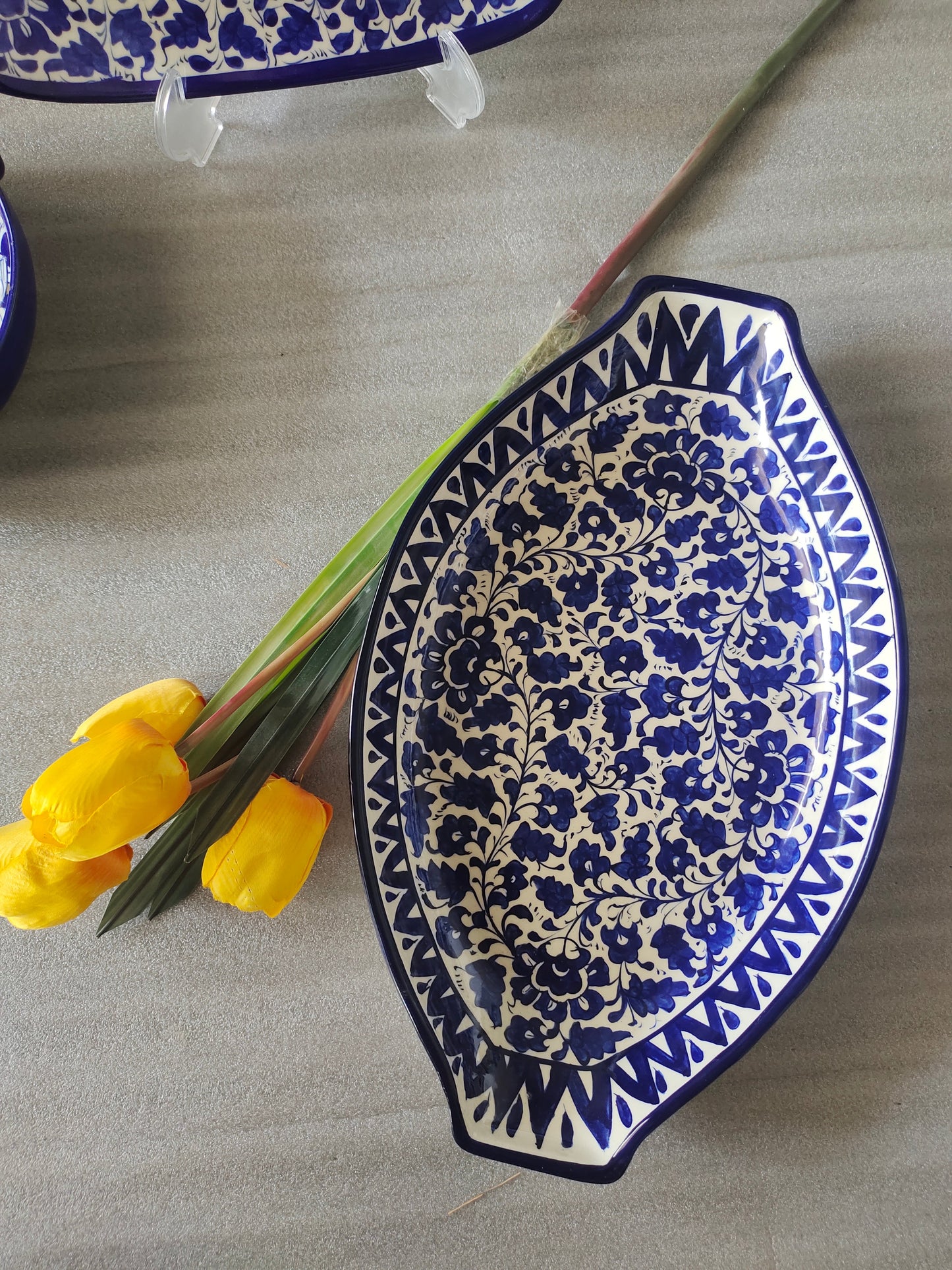 Ceramic Handmade Rice Dish Platter | Serena Design | Size 16 inch