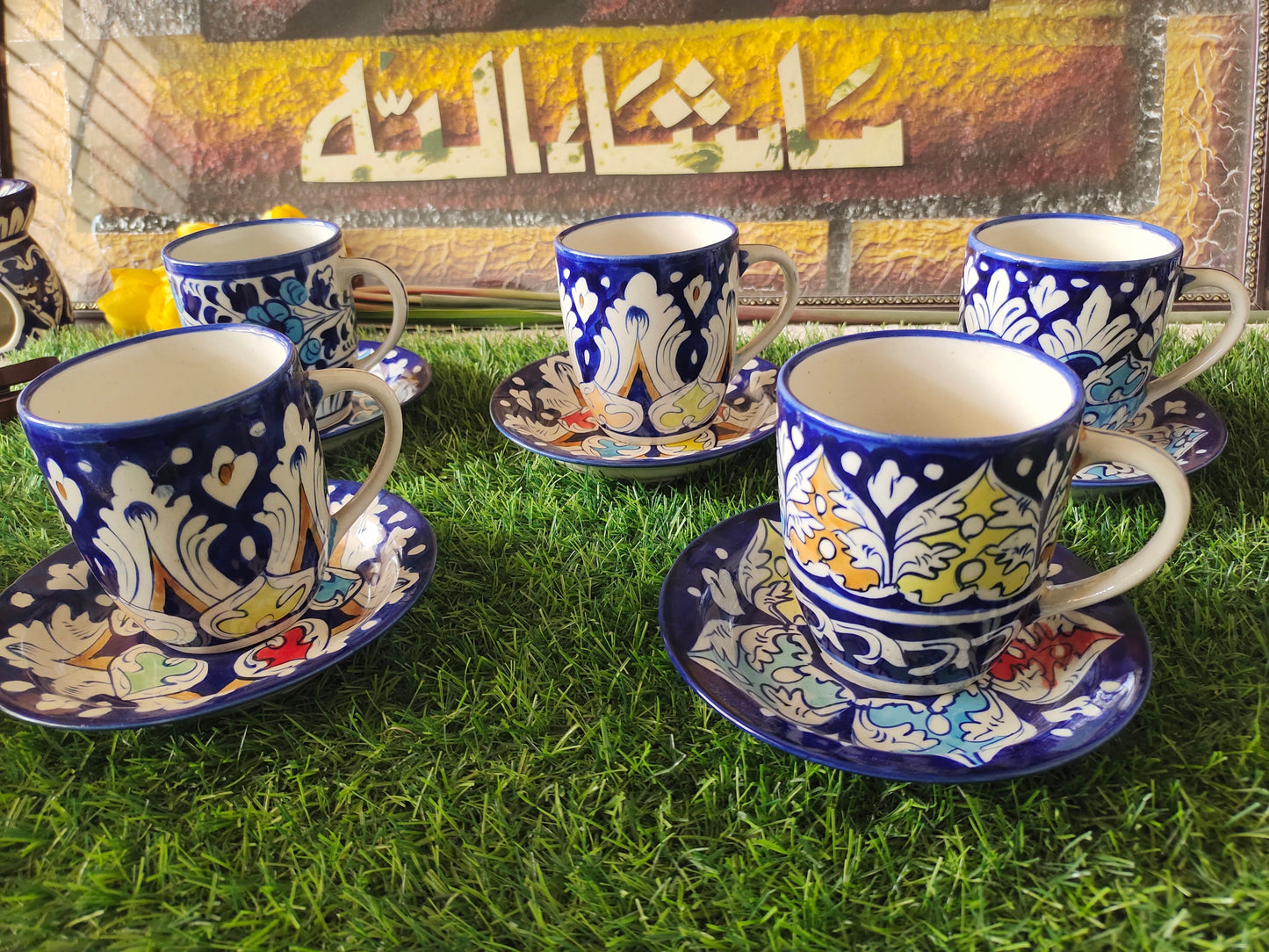 Ceramic Handmade Tea Mug with Saucer Plate
