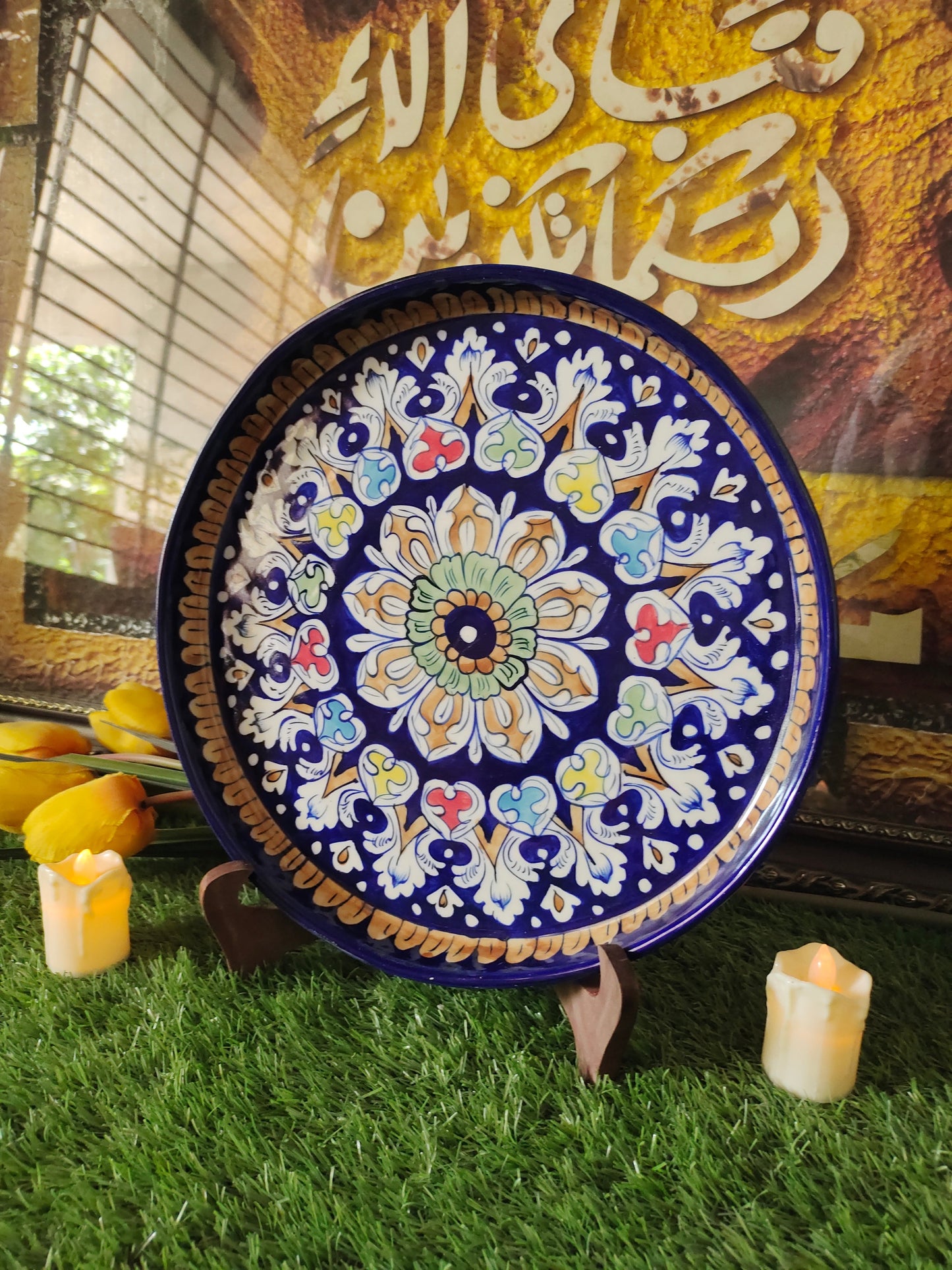 Ceramic Handmade Pizza Platter Dish | Size 12 inch | TRD Multi Design