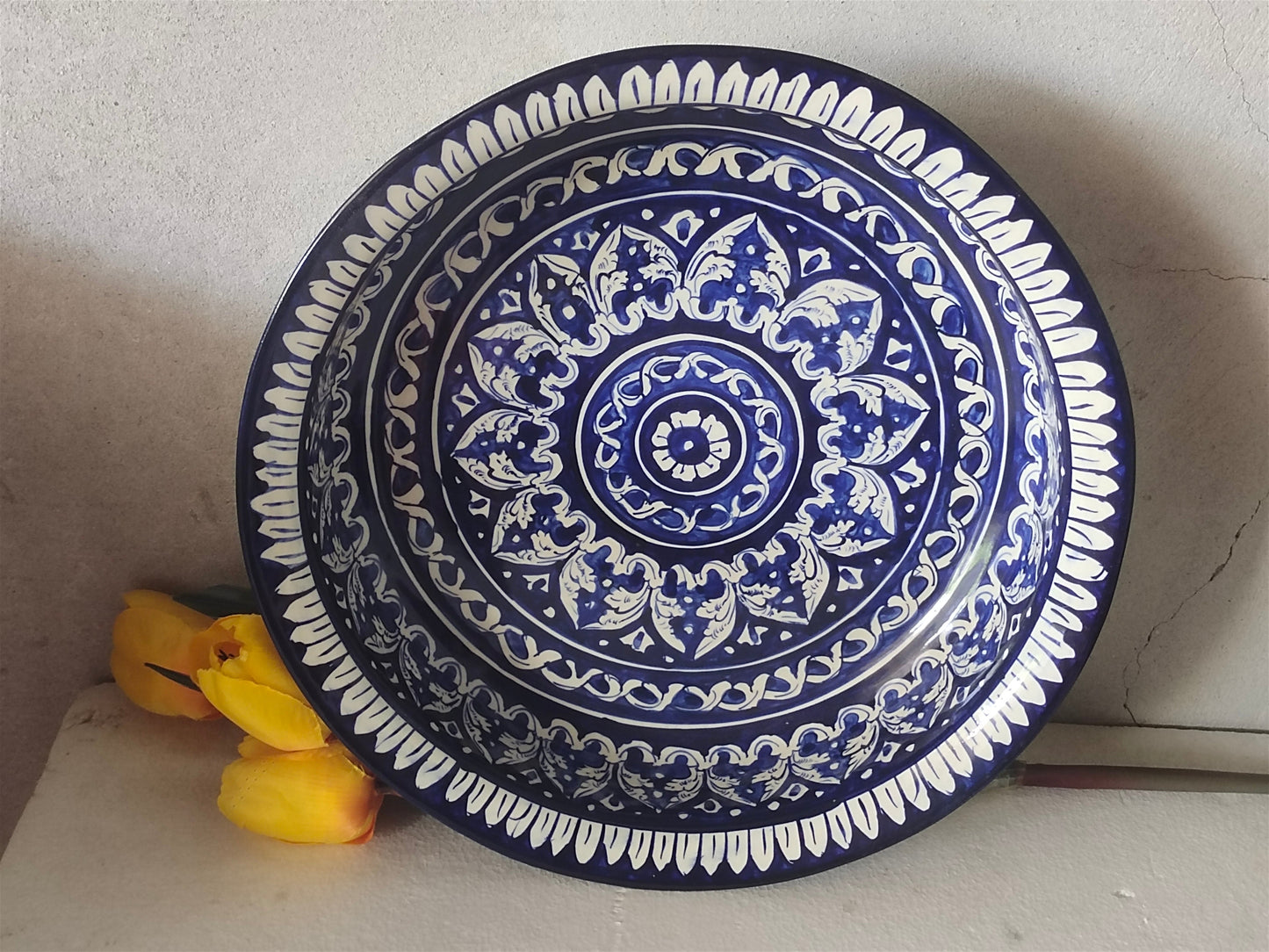 Ceramic Handmade Gauri Fruit Bowl | Large Size 15 inch | Deep 3 inch
