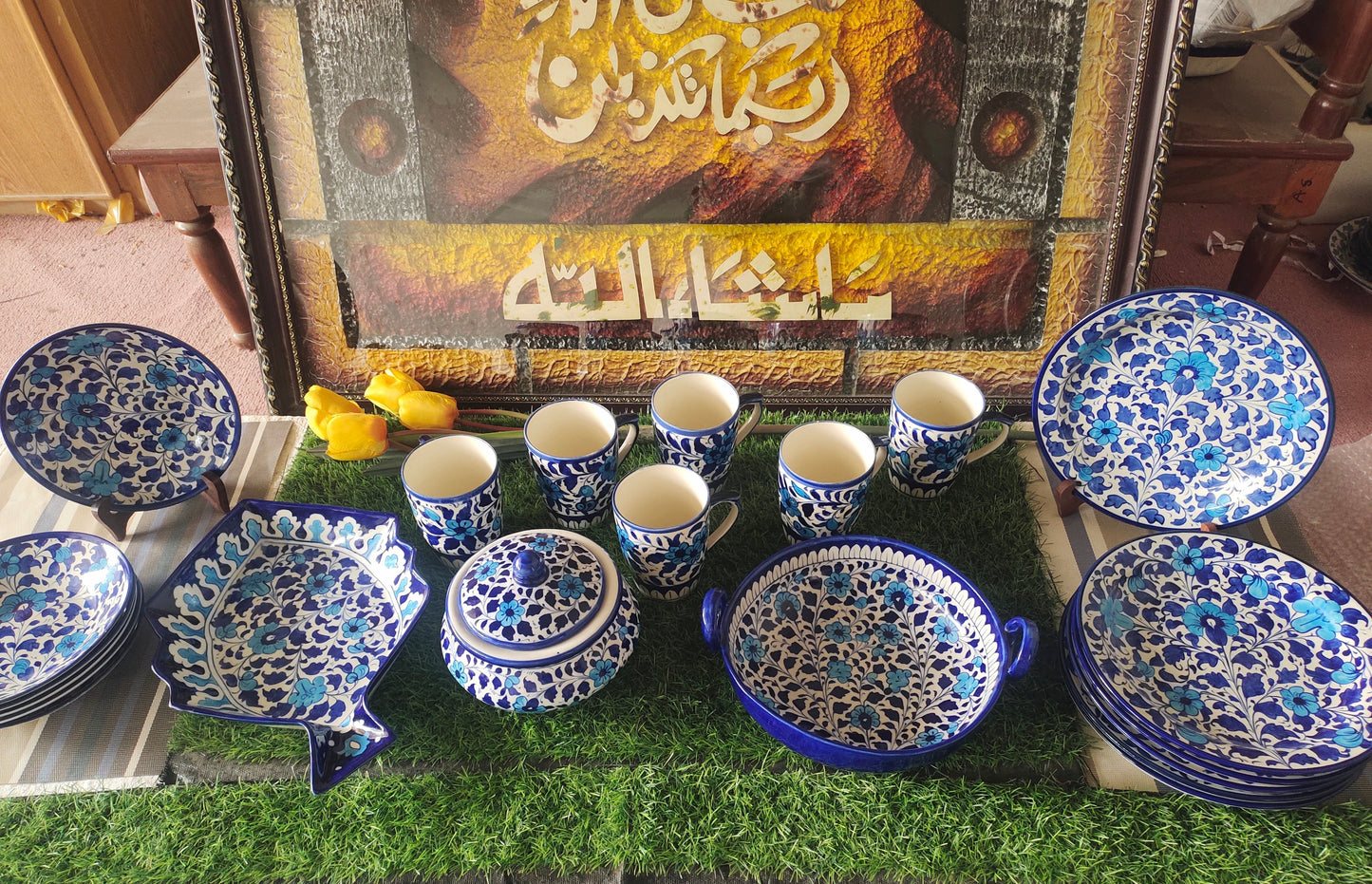 Ceramic Handmade Dinner Set | Multan Design | Quantity 21 Pcs | Bundle Deals