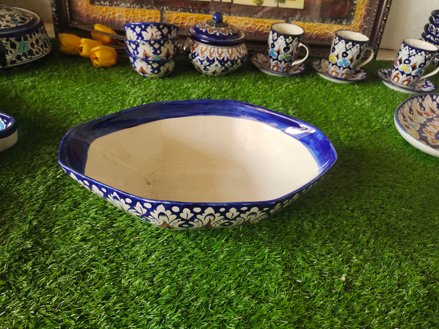 Ceramic Handmade Fruit Bowl Multi TRD | Size 15 inch