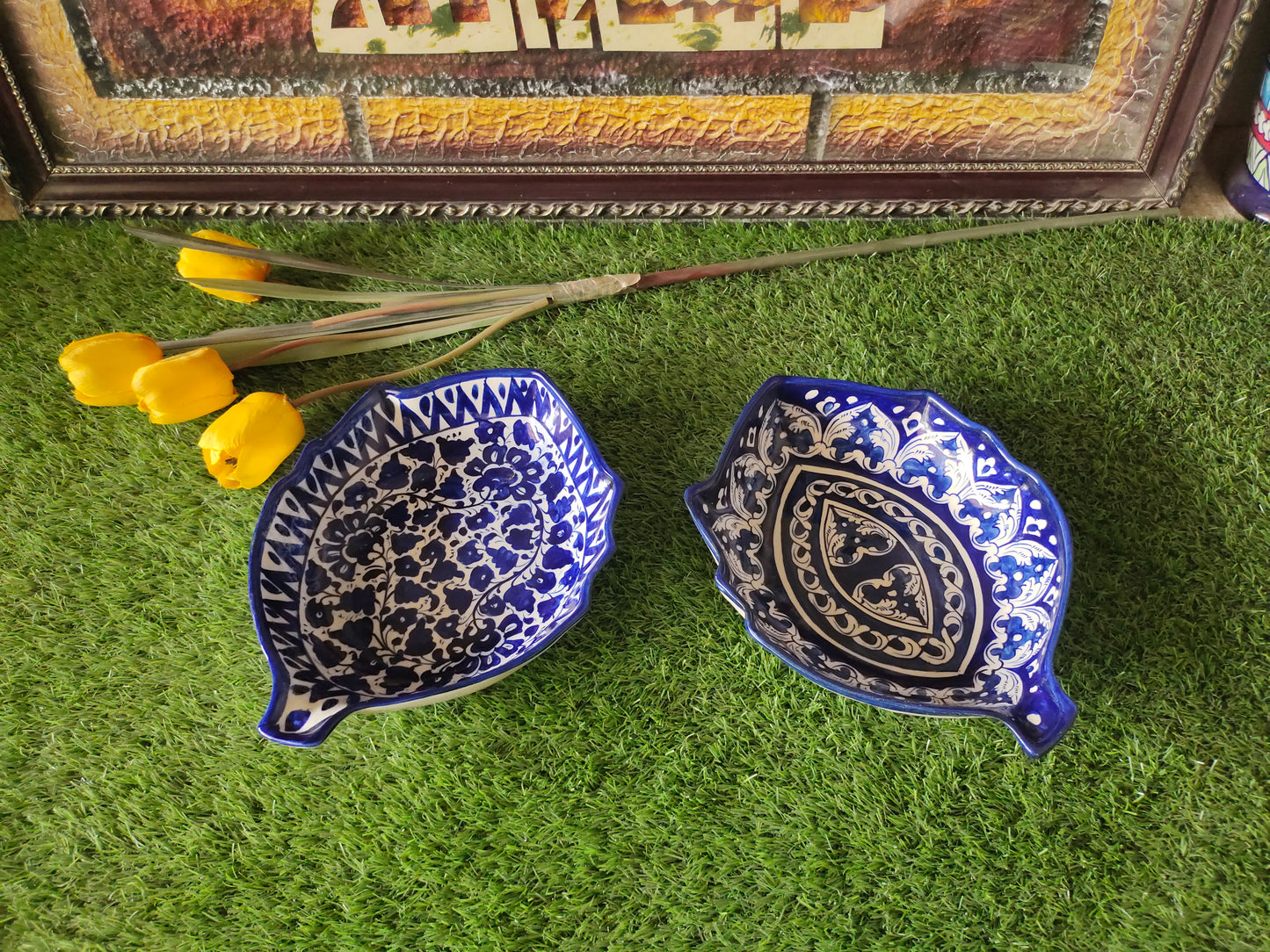 Ceramic Handmade Leaf Dish Platter | Fish Platter | Size 11 inch